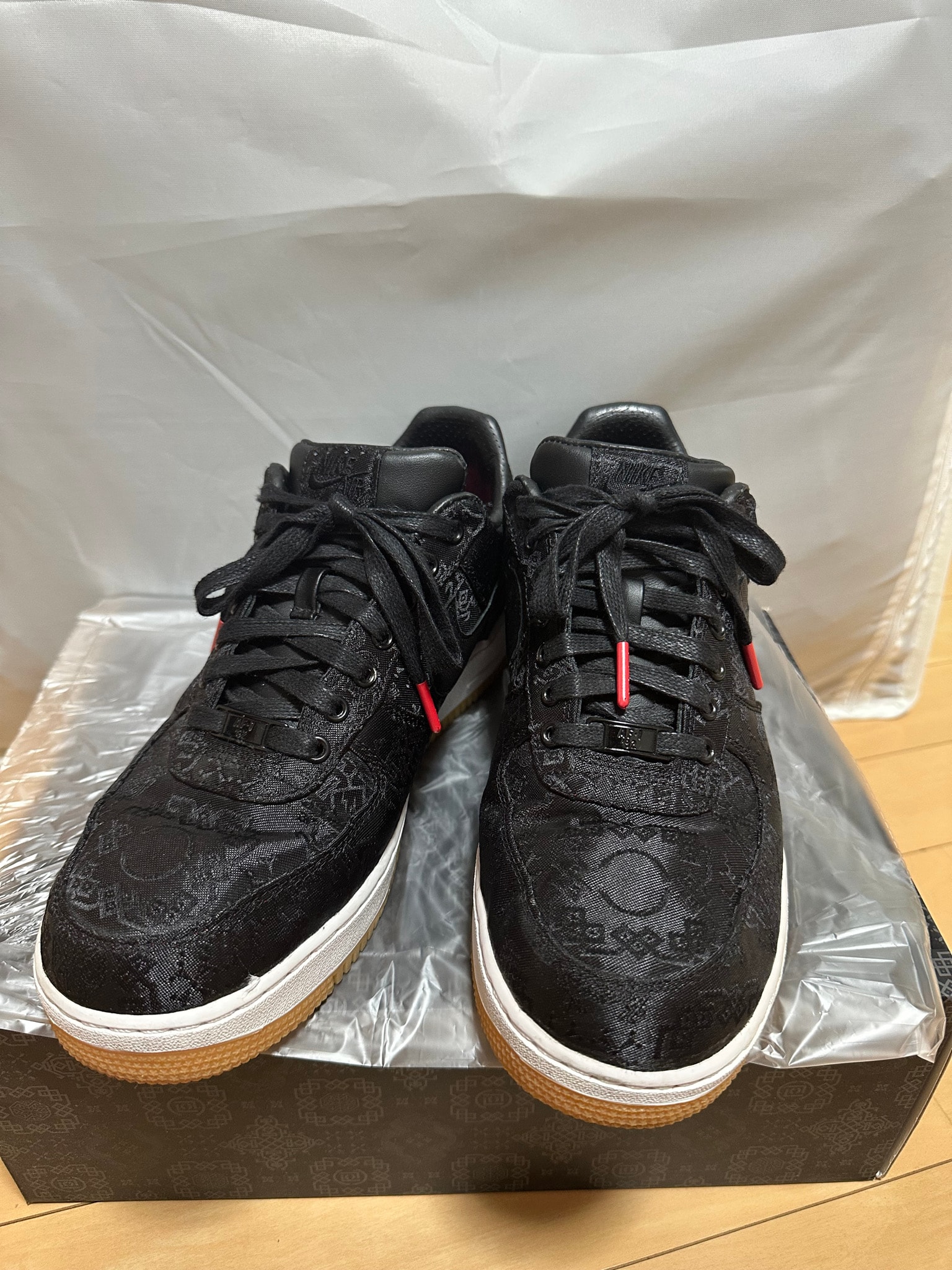 fragment design × CLOT × Nike Air Force 1 Low "Black"