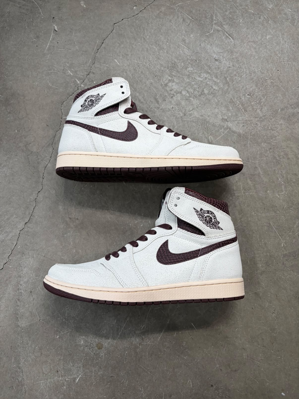 A Ma Maniere × Nike Air Jordan 1 Retro High OG "Sail and Burgundy"