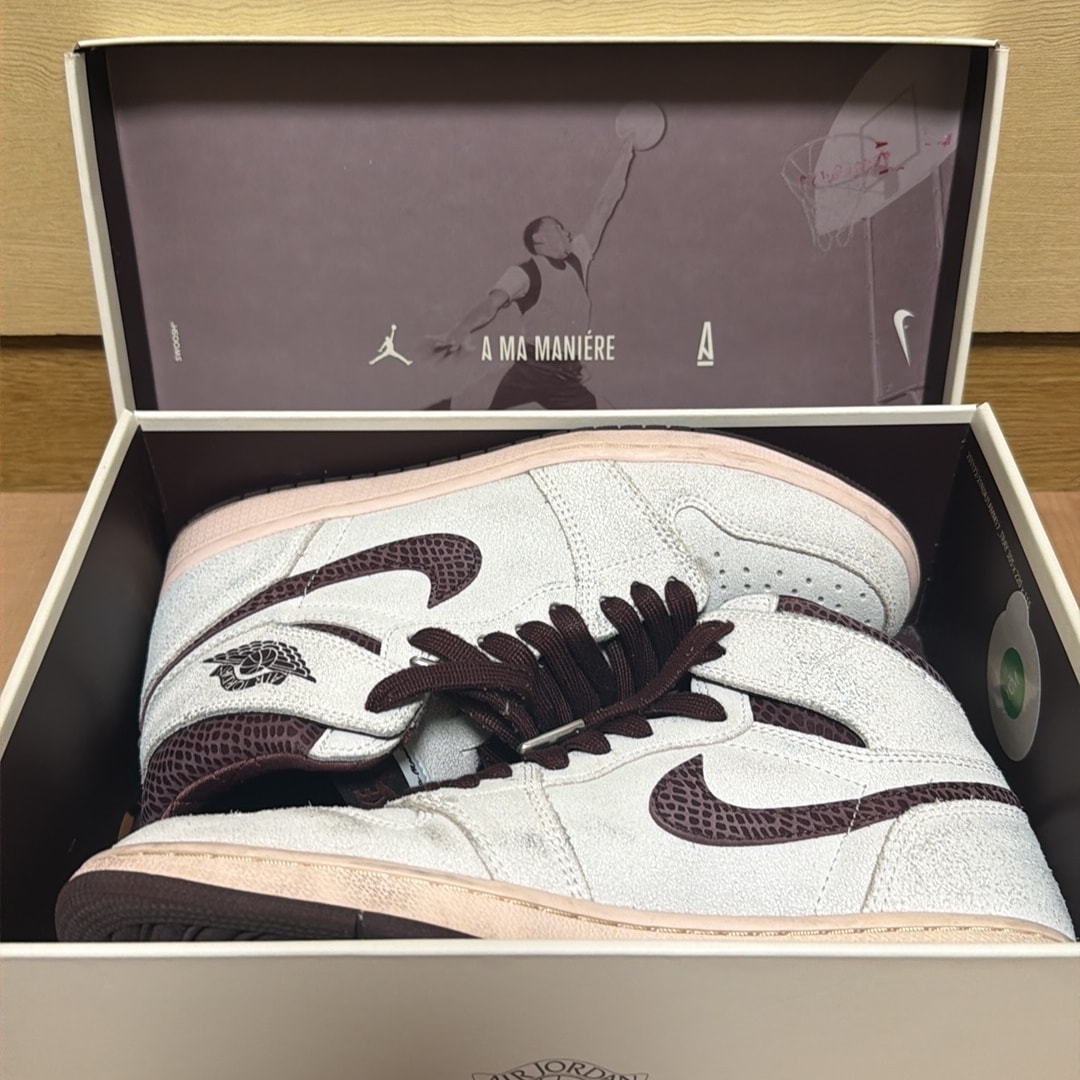 A Ma Maniere × Nike Air Jordan 1 Retro High OG "Sail and Burgundy"