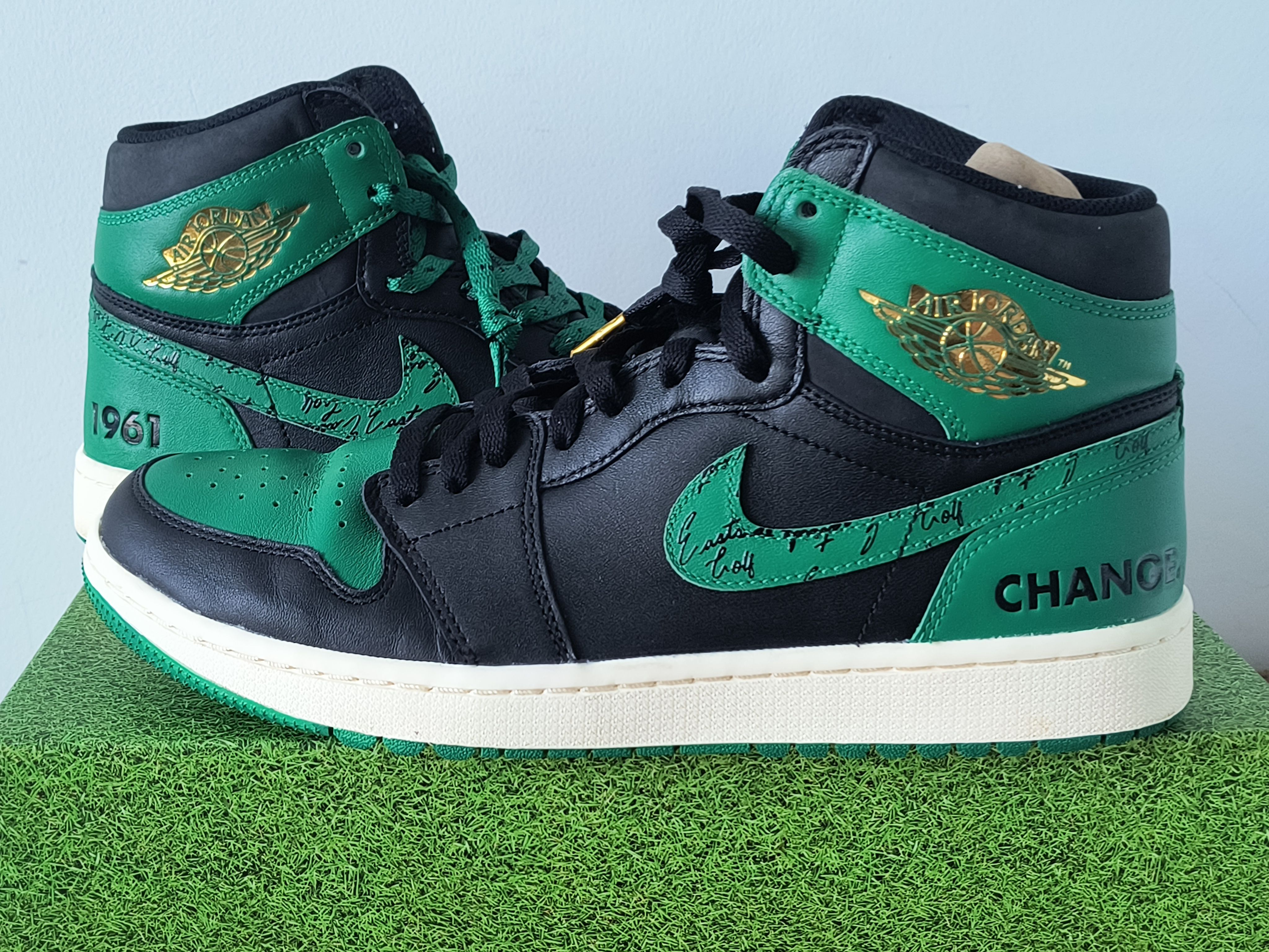 Eastside Golf × Nike Air Jordan 1 High Golf "Black/Malachite/1961"