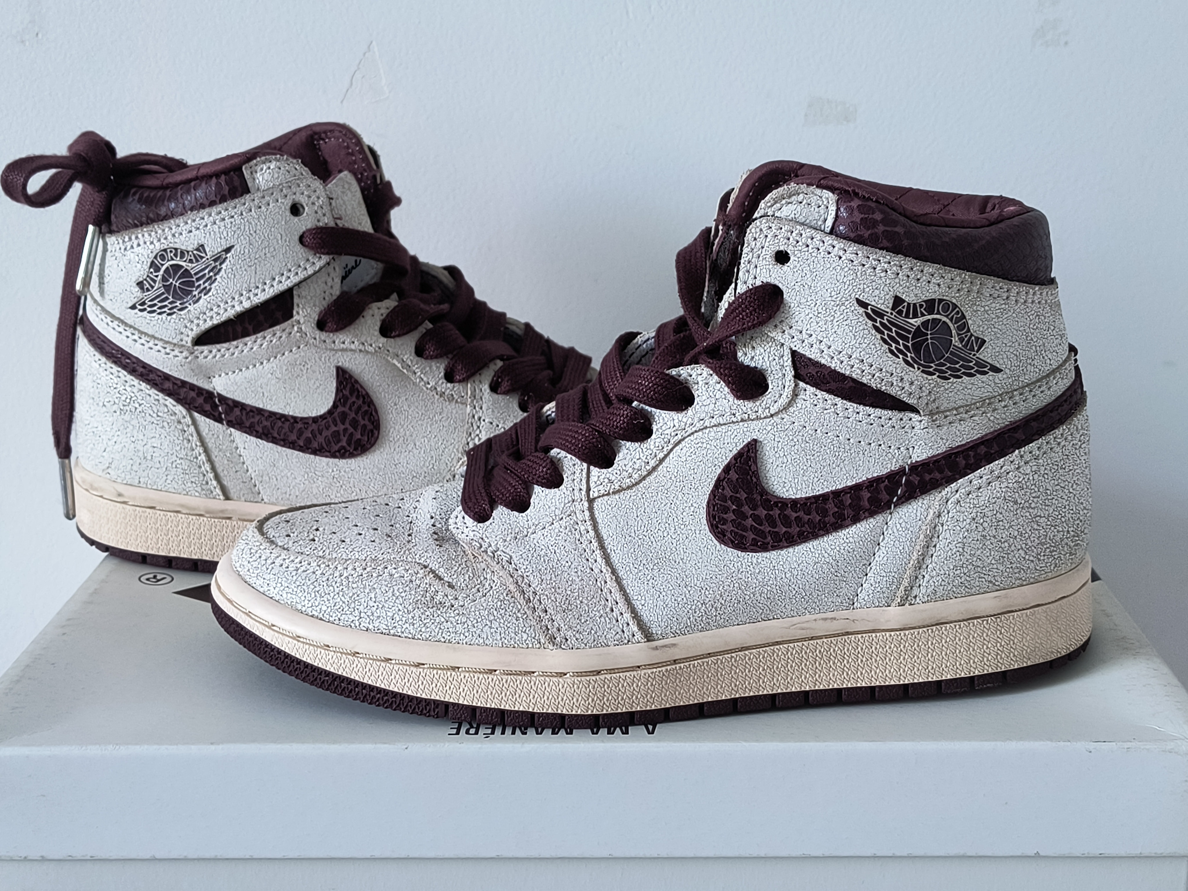 A Ma Maniere × Nike Air Jordan 1 Retro High OG "Sail and Burgundy"