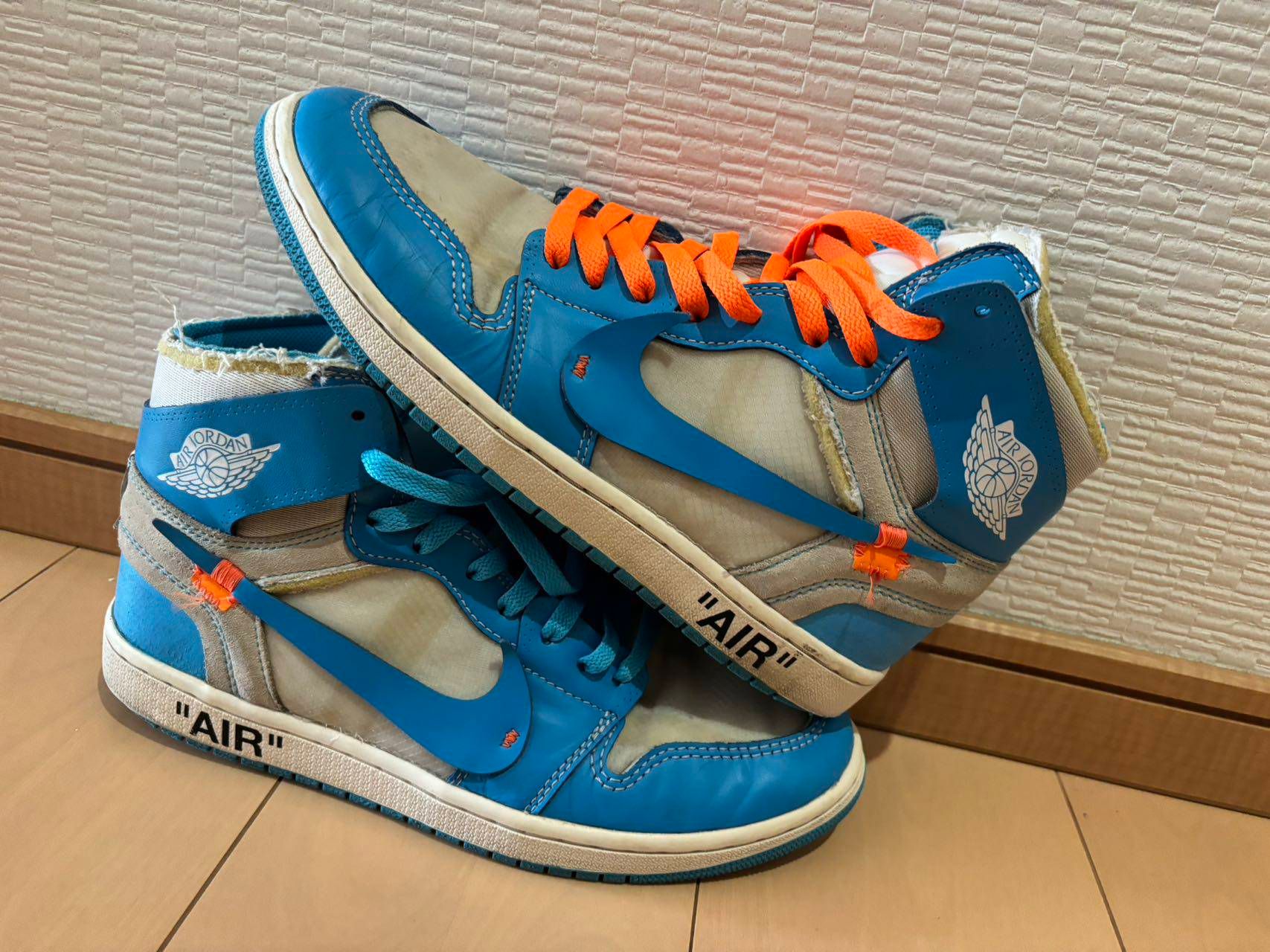 Off-White × Nike Air Jordan 1 High UNC "White/Dark Powder Blue"