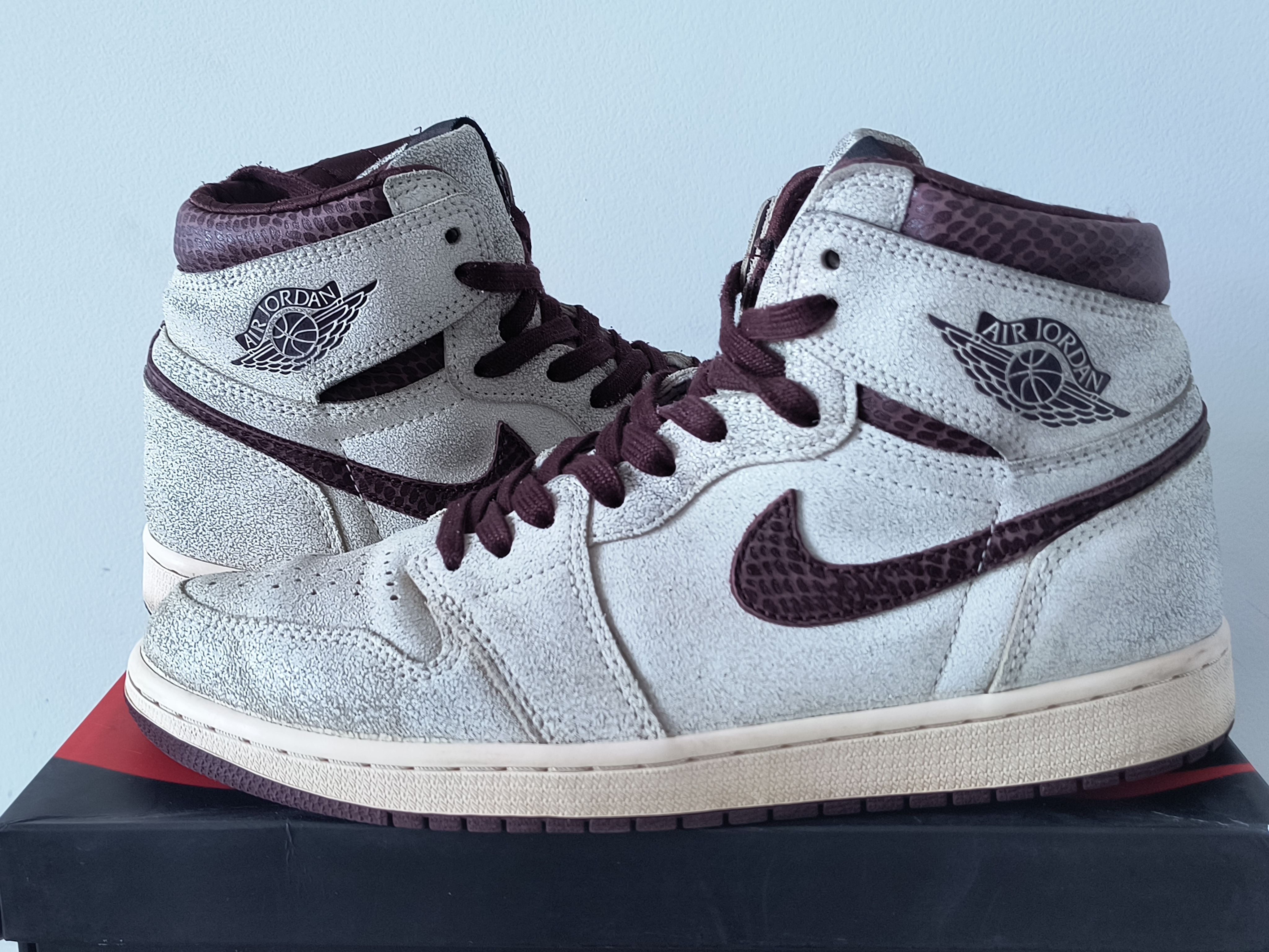A Ma Maniere × Nike Air Jordan 1 Retro High OG "Sail and Burgundy"