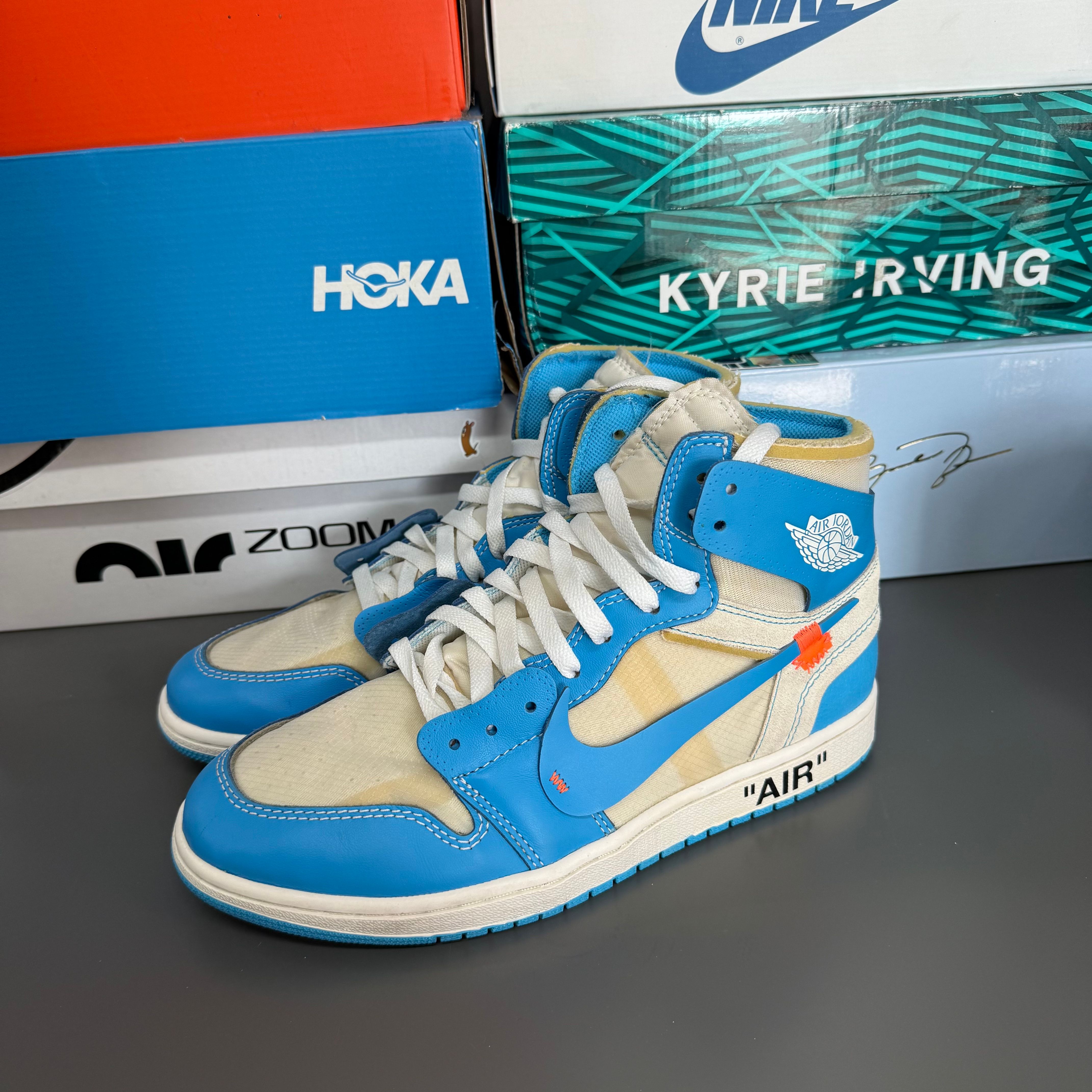 Off-White × Nike Air Jordan 1 High UNC "White/Dark Powder Blue"