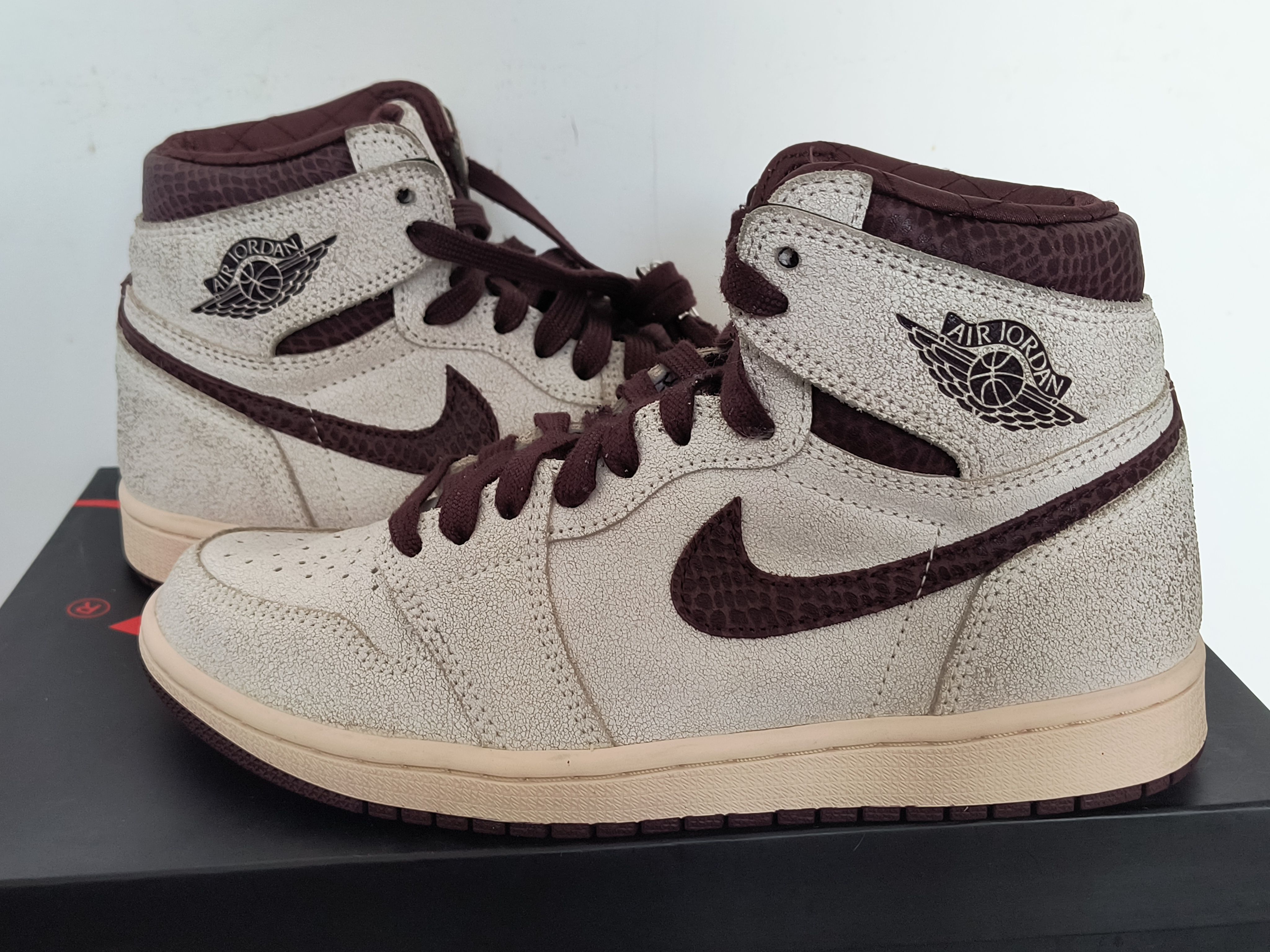 A Ma Maniere × Nike Air Jordan 1 Retro High OG "Sail and Burgundy"