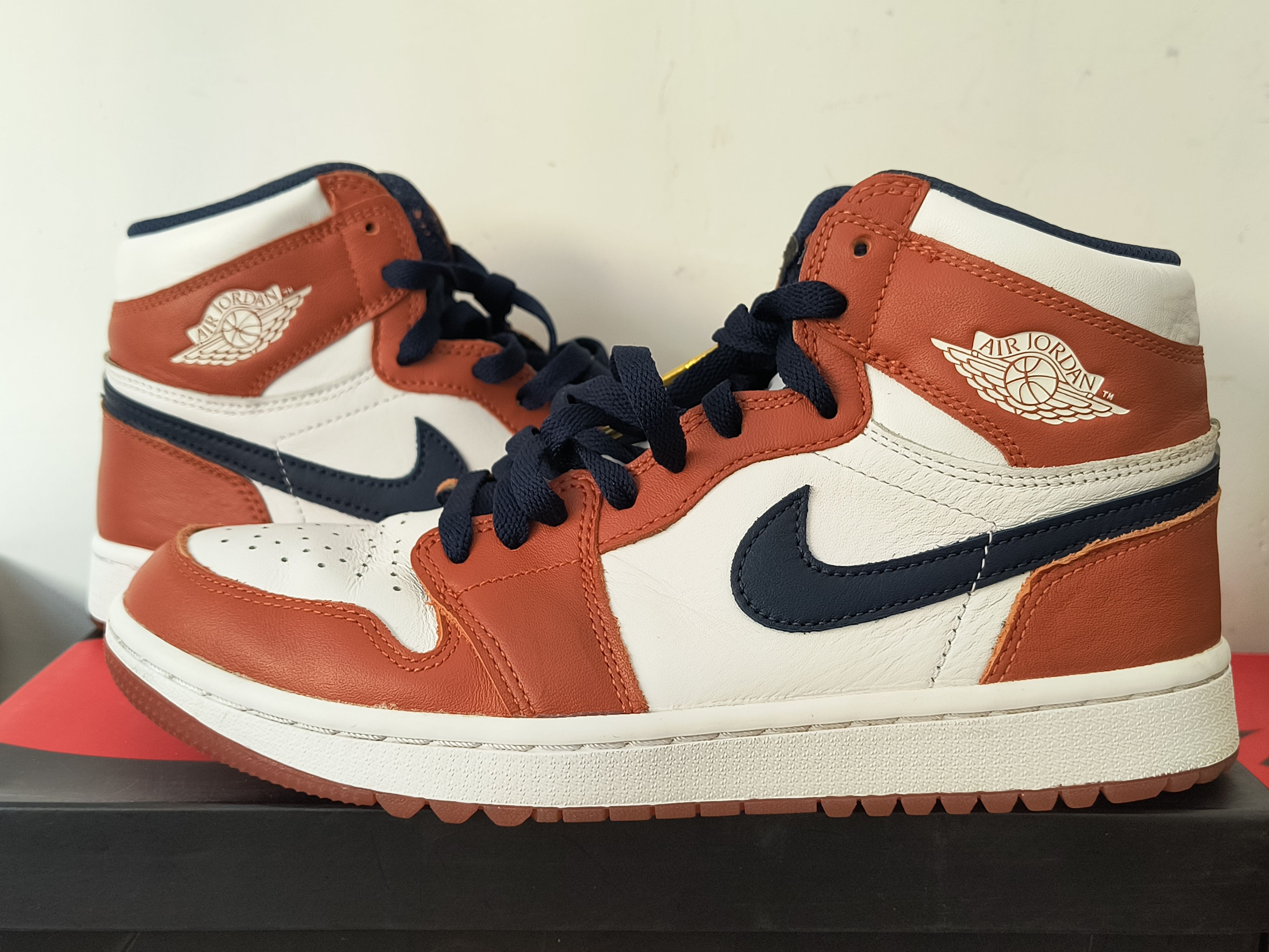 Eastside Golf × Nike Air Jordan 1 High Golf "Burnt Sunrise/Midnight Navy"
