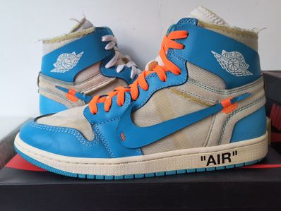 Off-White × Nike Air Jordan 1 High UNC "White/Dark Powder Blue"