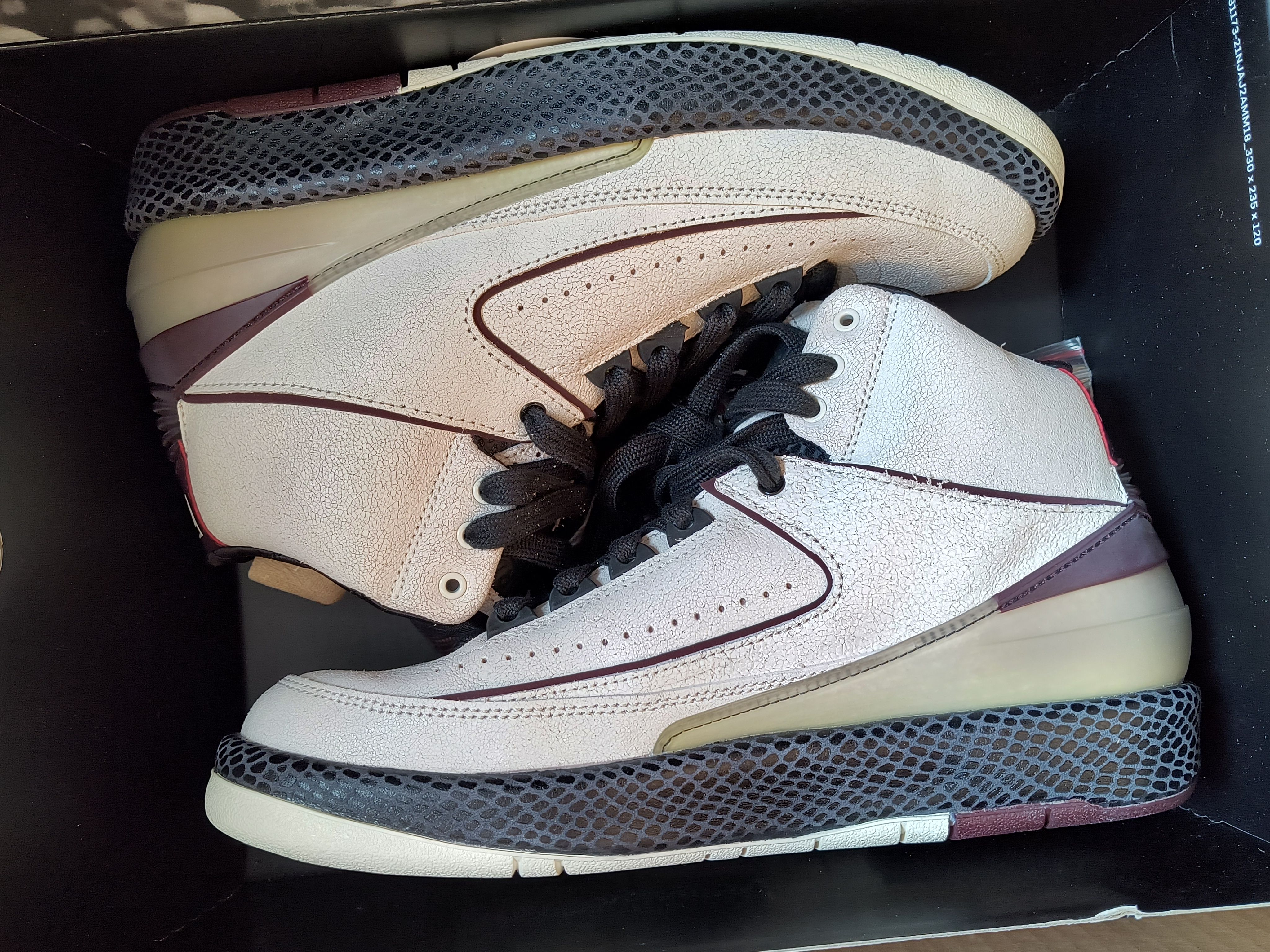 A Ma Maniere × Nike Air Jordan 2 "Airness/Sail and Burgundy"