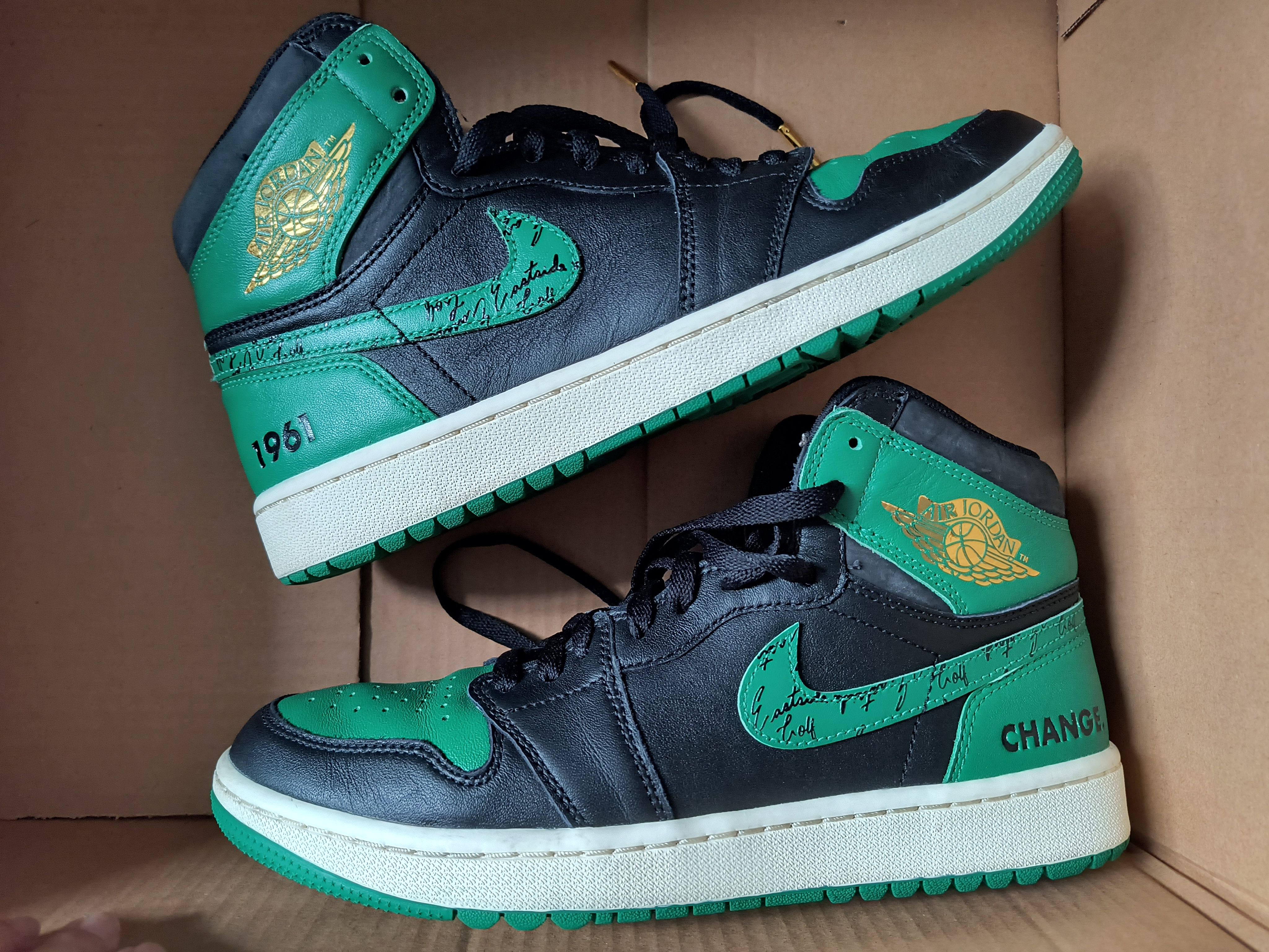 Eastside Golf × Nike Air Jordan 1 High Golf "Black/Malachite/1961"