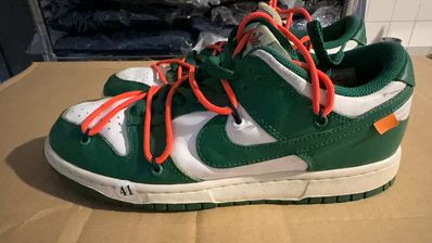 Off-White × Nike Dunk Low "White/Pine Green"