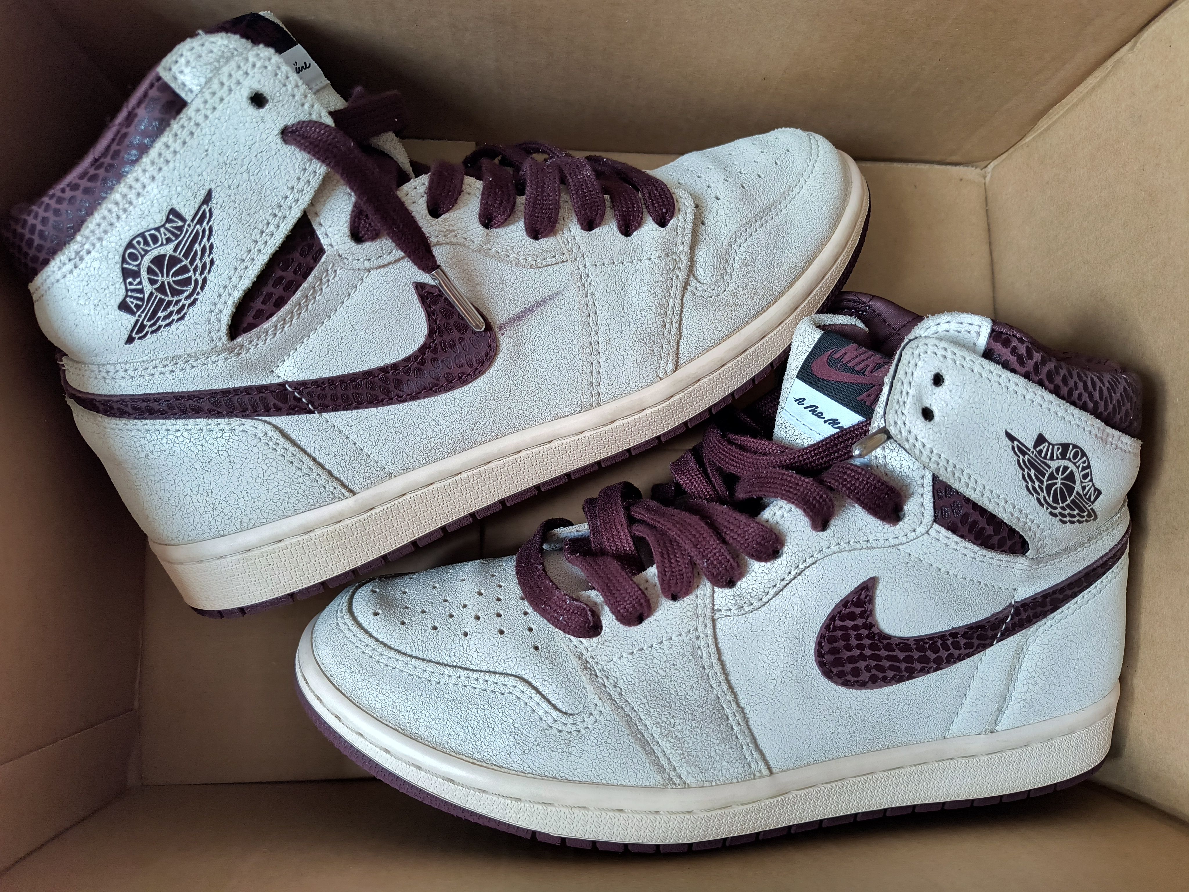 A Ma Maniere × Nike Air Jordan 1 Retro High OG "Sail and Burgundy"