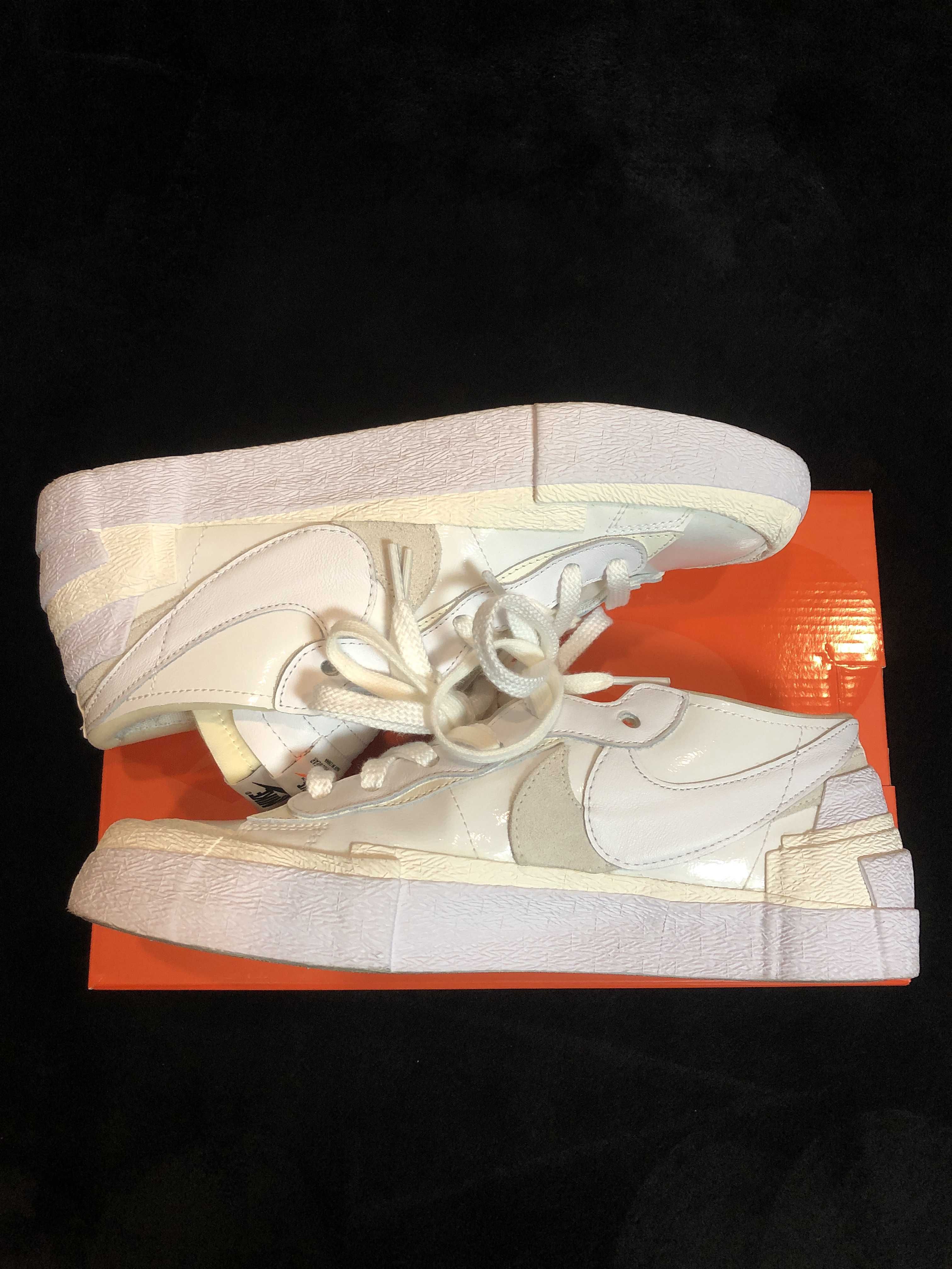 sacai × Nike Blazer Low "White Patent Leather"