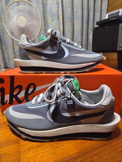 CLOT × Sacai × Nike LD Waffle "Grey Obsidian/Cool Grey"