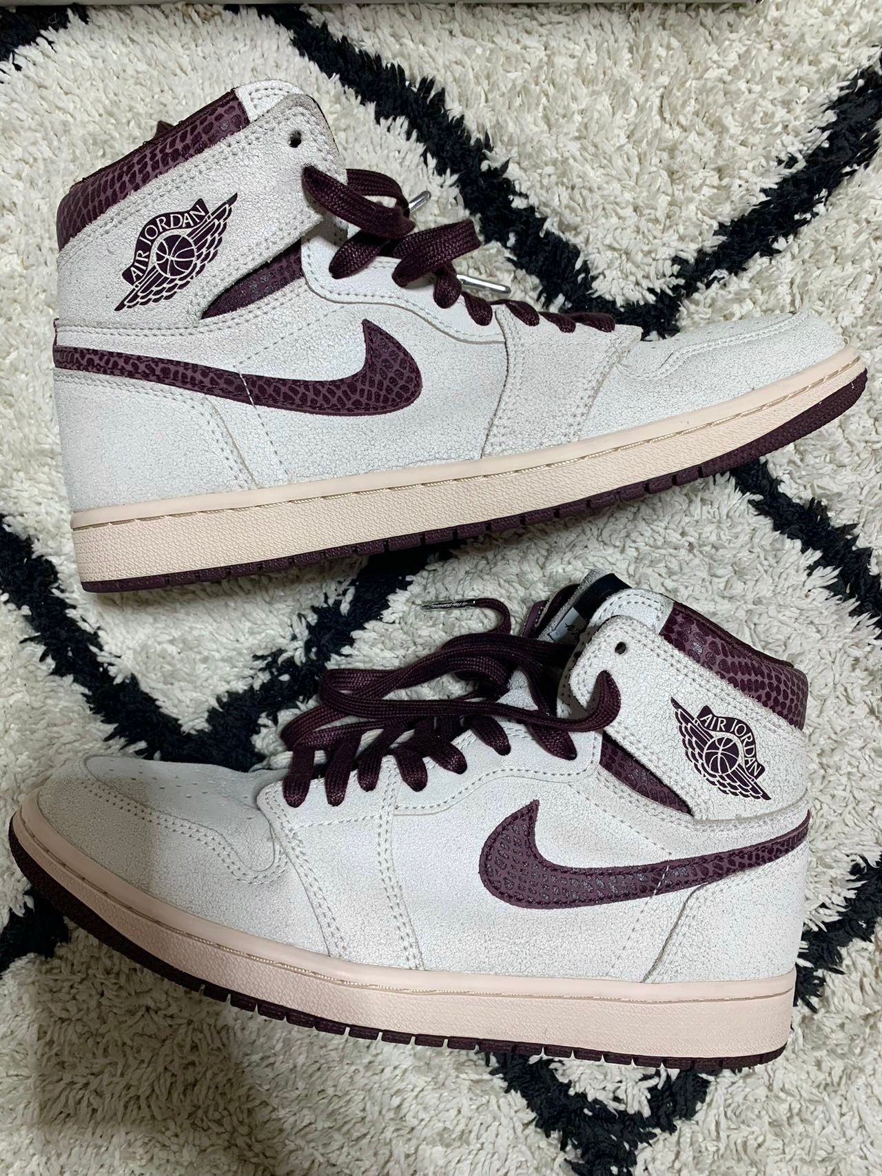 A Ma Maniere × Nike Air Jordan 1 Retro High OG "Sail and Burgundy"