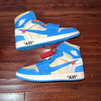 Off-White × Nike Air Jordan 1 High UNC "White/Dark Powder Blue"