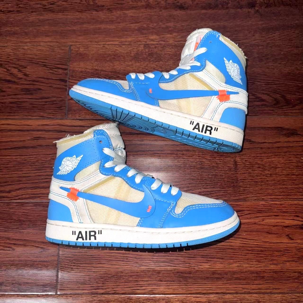 Off-White × Nike Air Jordan 1 High UNC "White/Dark Powder Blue"