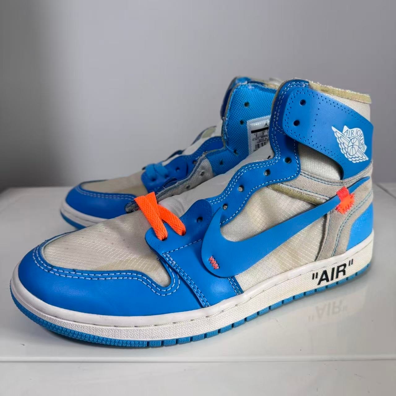 Off-White × Nike Air Jordan 1 High UNC "White/Dark Powder Blue"