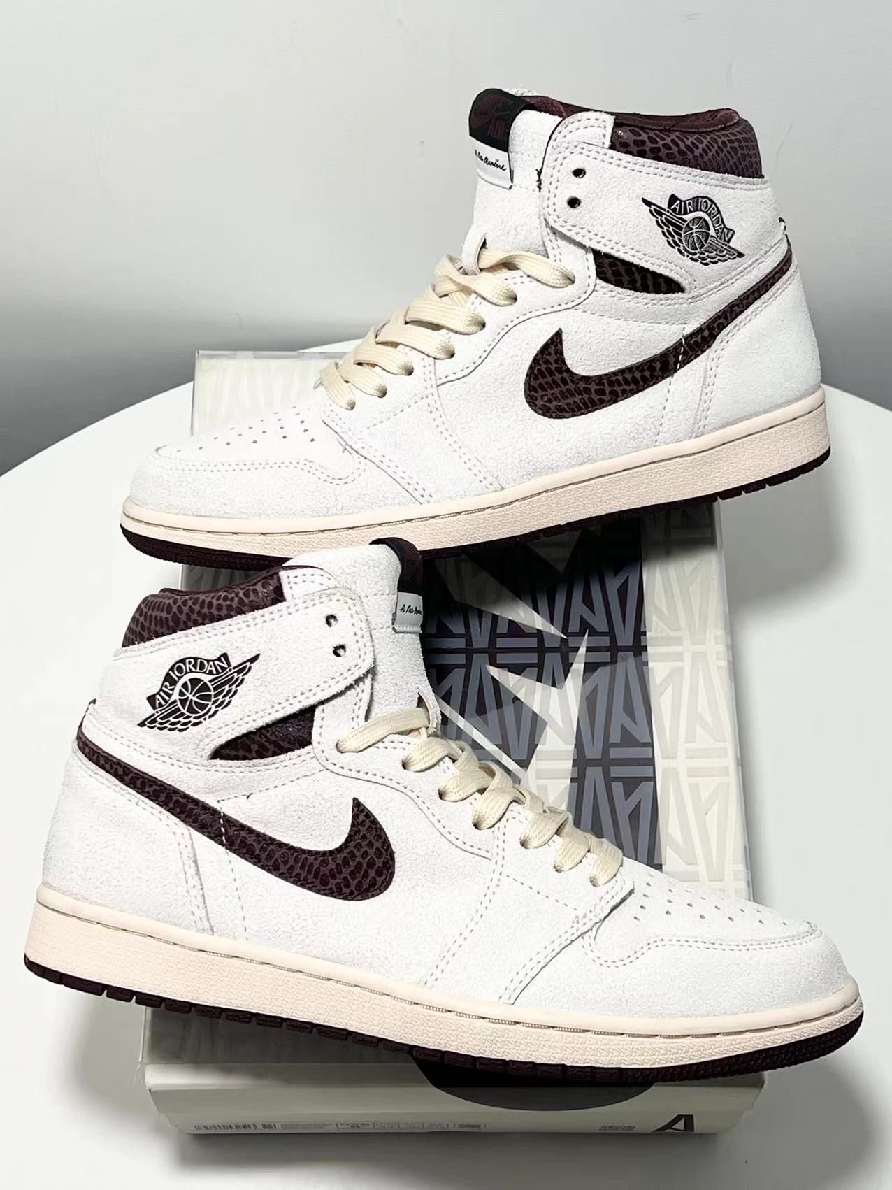 A Ma Maniere × Nike Air Jordan 1 Retro High OG "Sail and Burgundy"
