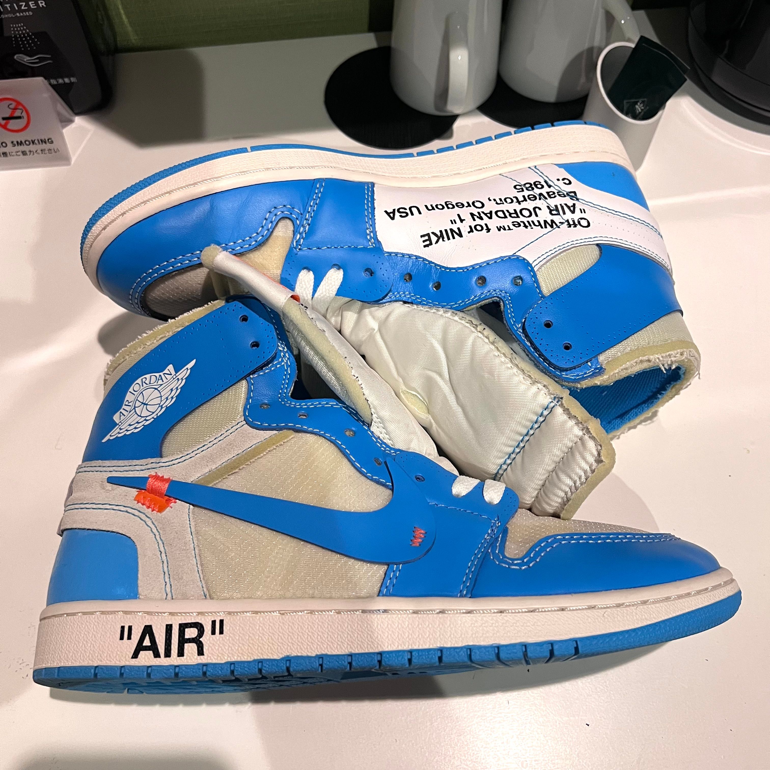 Off-White × Nike Air Jordan 1 High UNC "White/Dark Powder Blue"