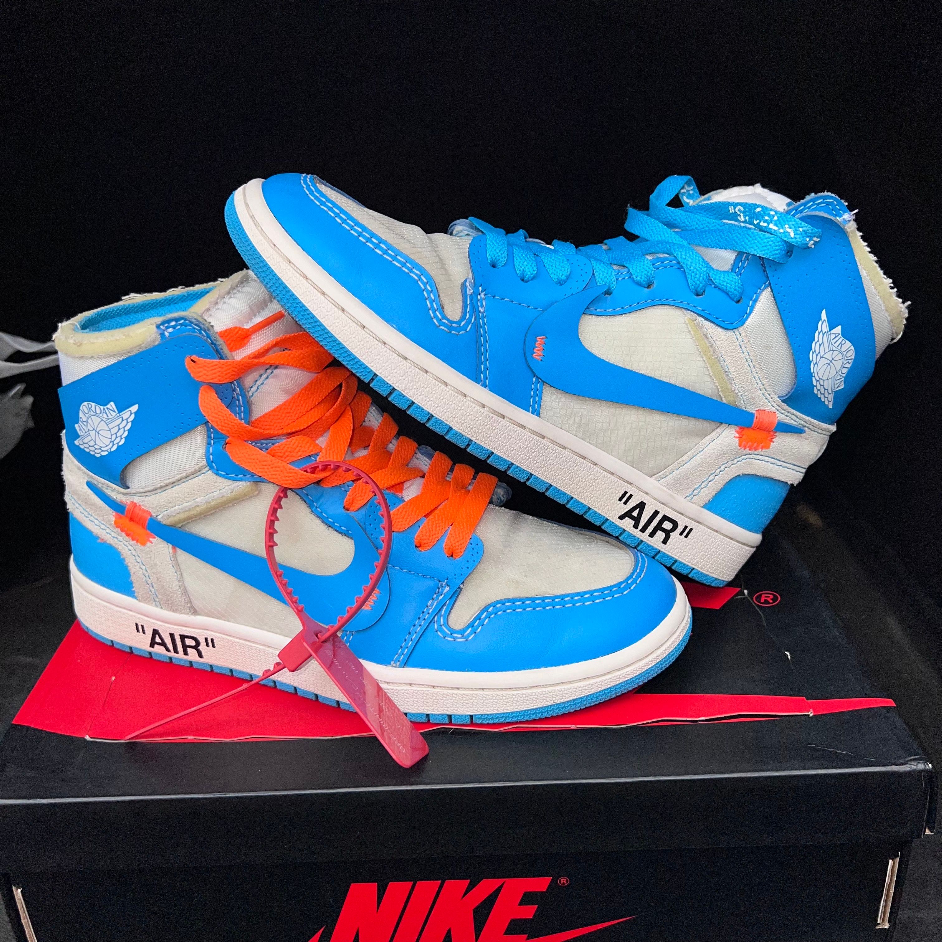 Off-White × Nike Air Jordan 1 High UNC "White/Dark Powder Blue"