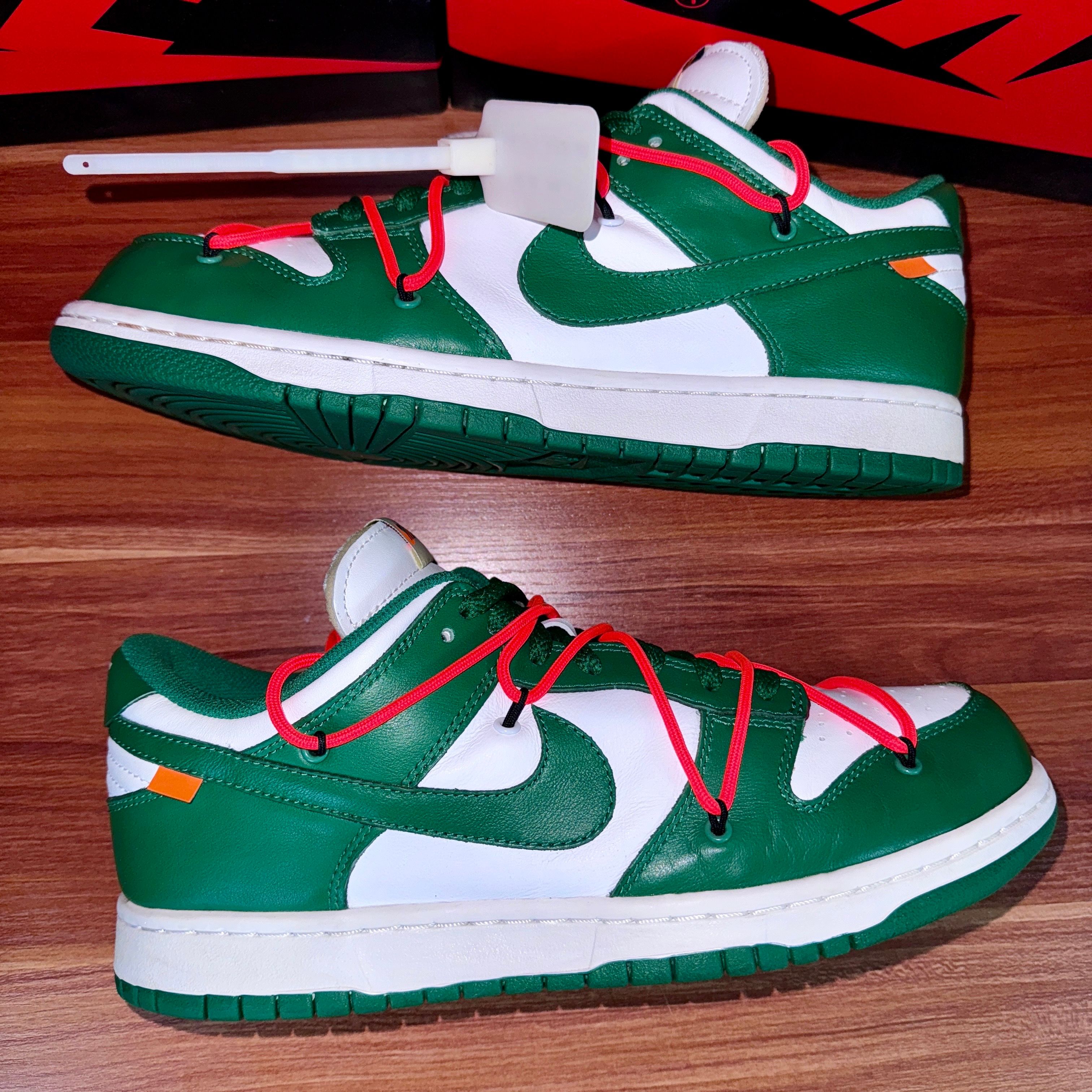 Off-White × Nike Dunk Low "White/Pine Green"