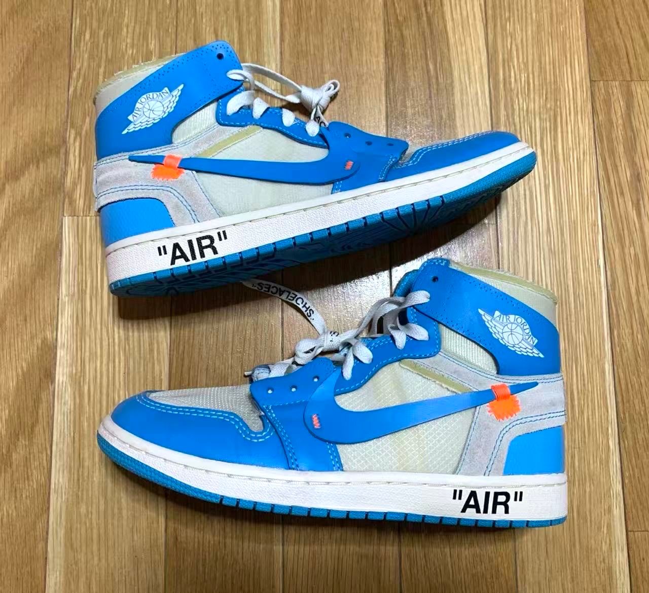 Off-White × Nike Air Jordan 1 High UNC "White/Dark Powder Blue"