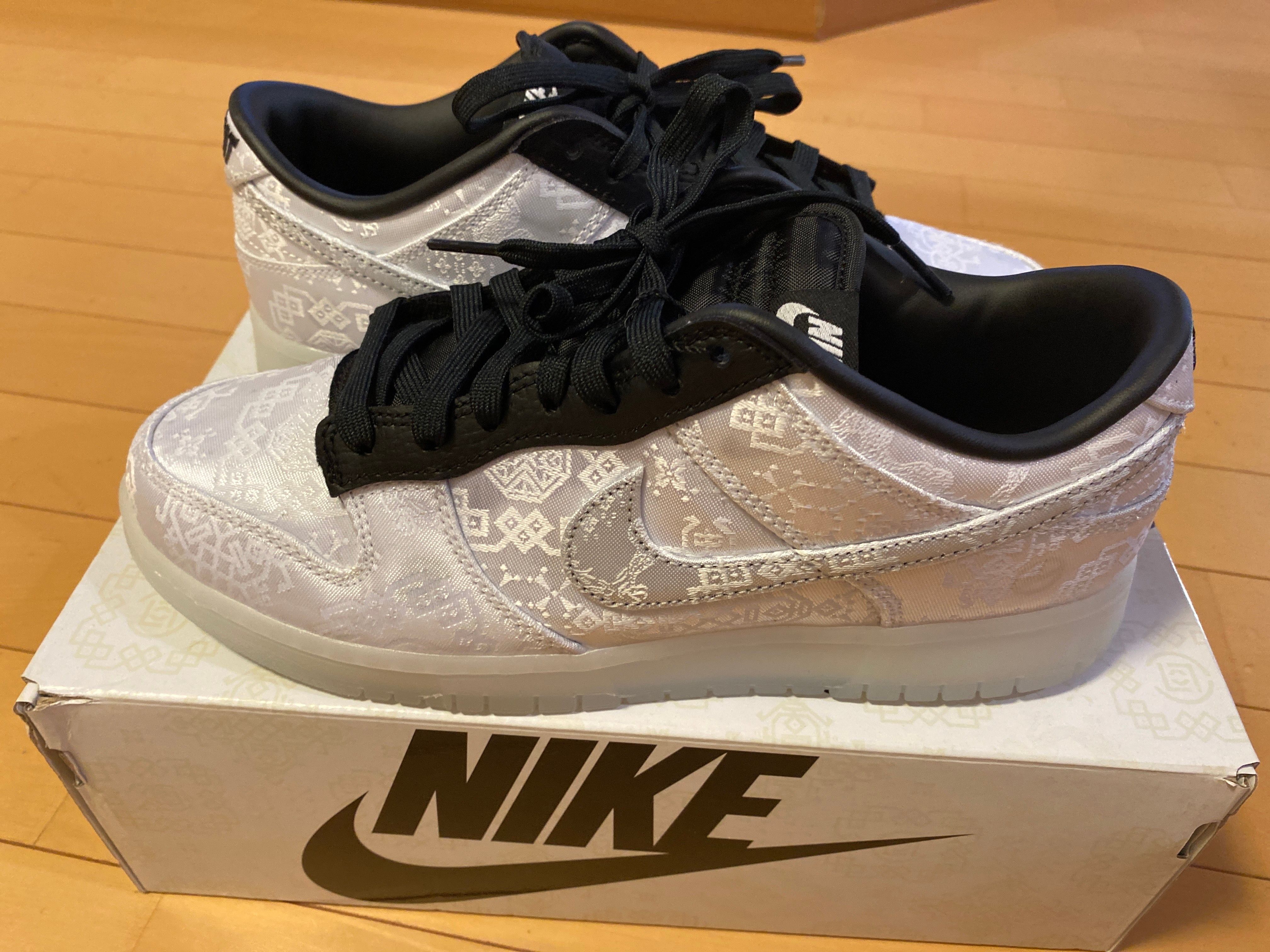 CLOT × Fragment × Nike Dunk Low "Black and White"