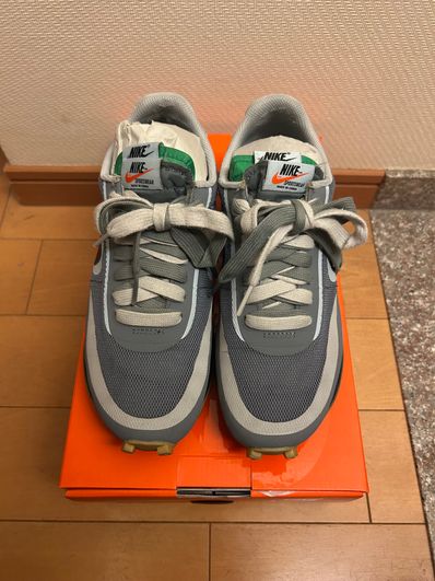 CLOT × Sacai × Nike LD Waffle "Grey Obsidian/Cool Grey"