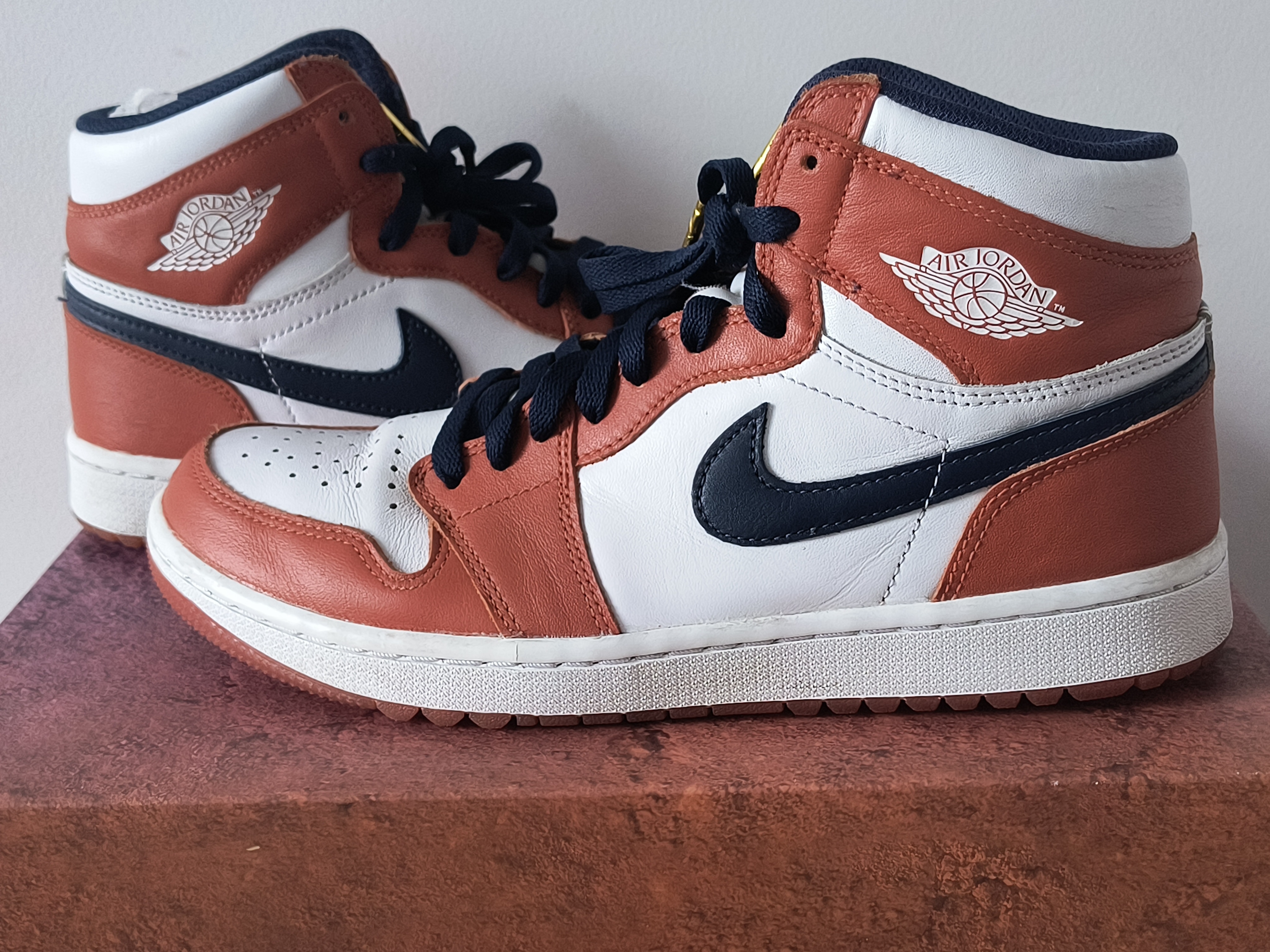 Eastside Golf × Nike Air Jordan 1 High Golf "Burnt Sunrise/Midnight Navy"