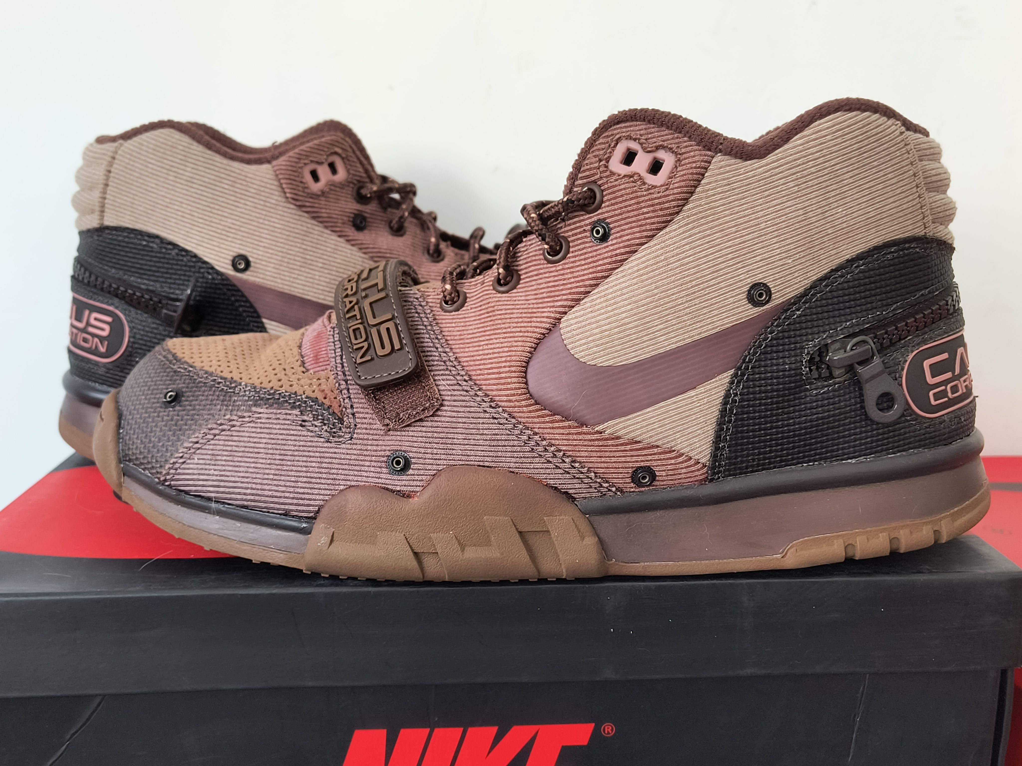 Travis Scott x Nike Air Trainer 1 SP "Archaeo Brown and Rust Pink"