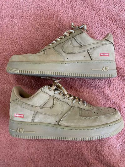 Supreme × Nike Air Force 1 Low "Flax/Wheat"