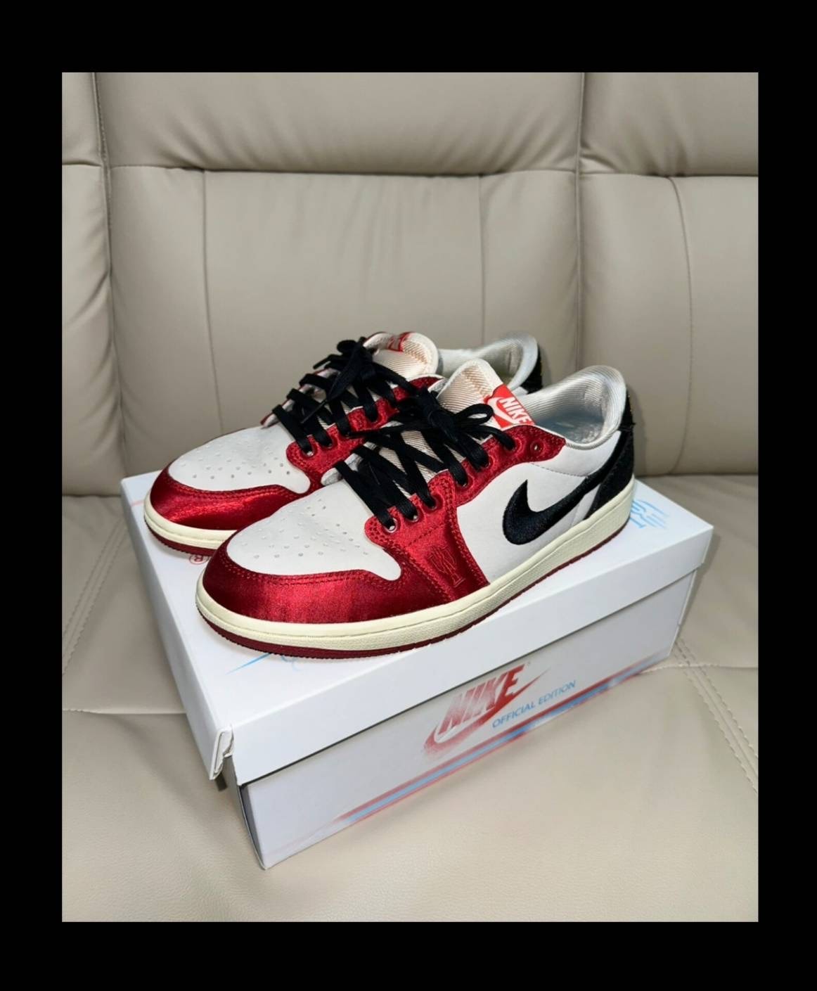 Trophy Room × Nike Air Jordan 1 Low OG "Sail and Varsity Red"