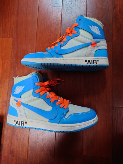 Off-White × Nike Air Jordan 1 High UNC "White/Dark Powder Blue"