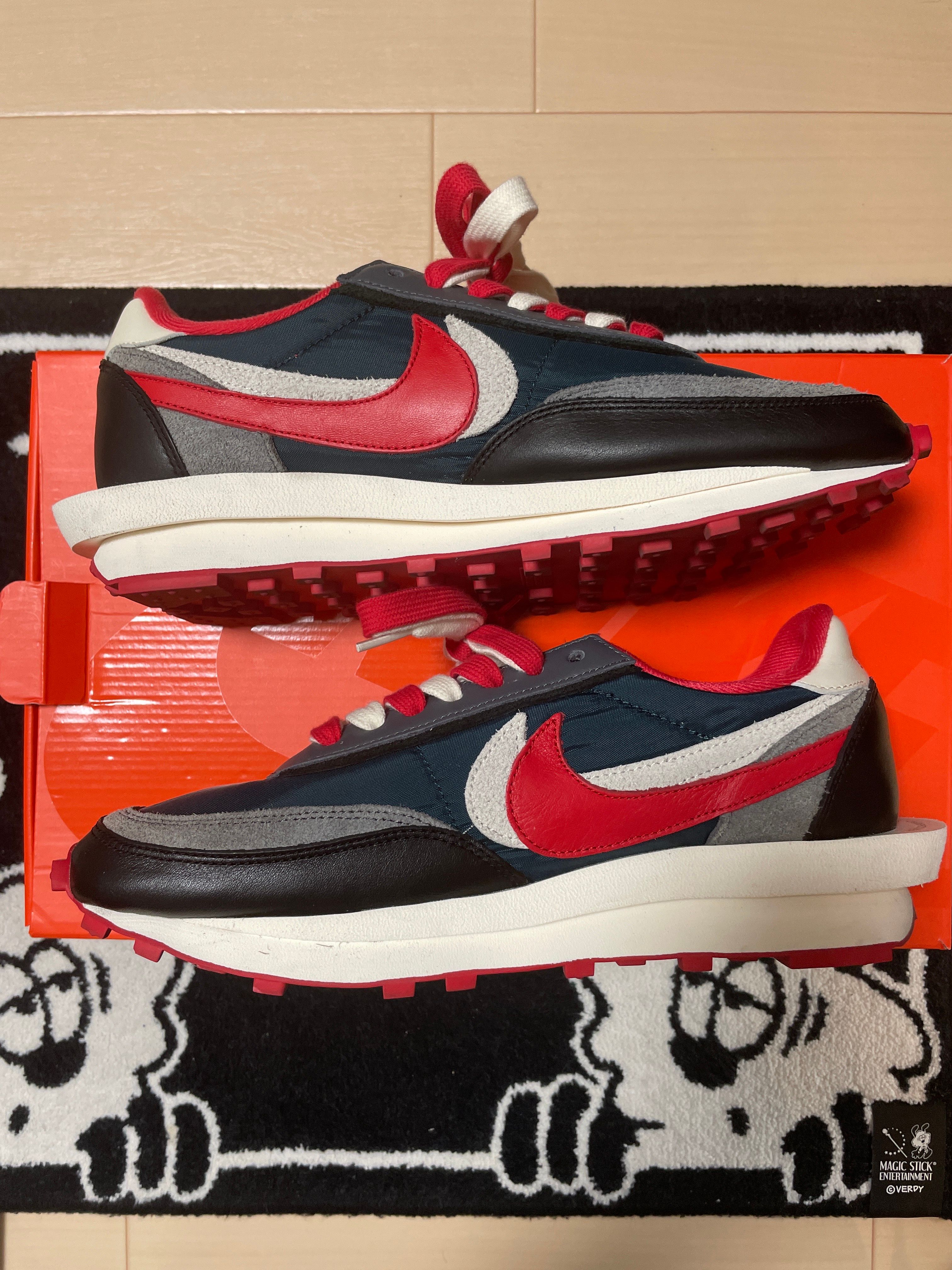 UNDERCOVER × sacai × Nike LD Waffle "Midnight Spruce/Pale Ivory-Dark Grey-University Red"