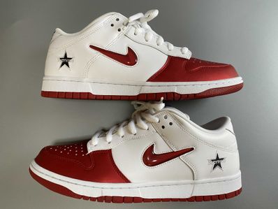 Supreme × Nike Dunk Low "Varsity Red/White"