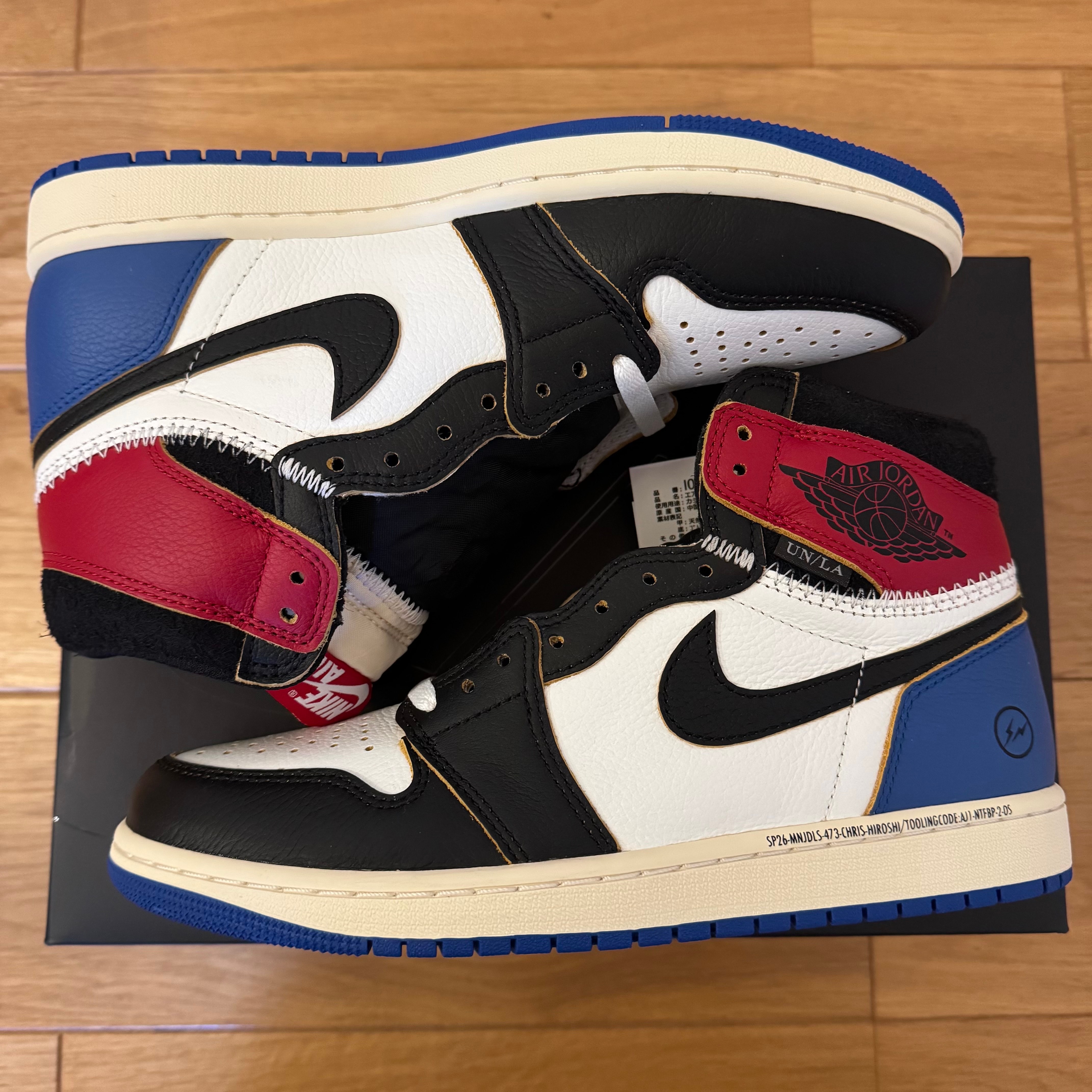 fragment design × UNION × Nike Air Jordan 1 High OG "Black/Varsity Red"