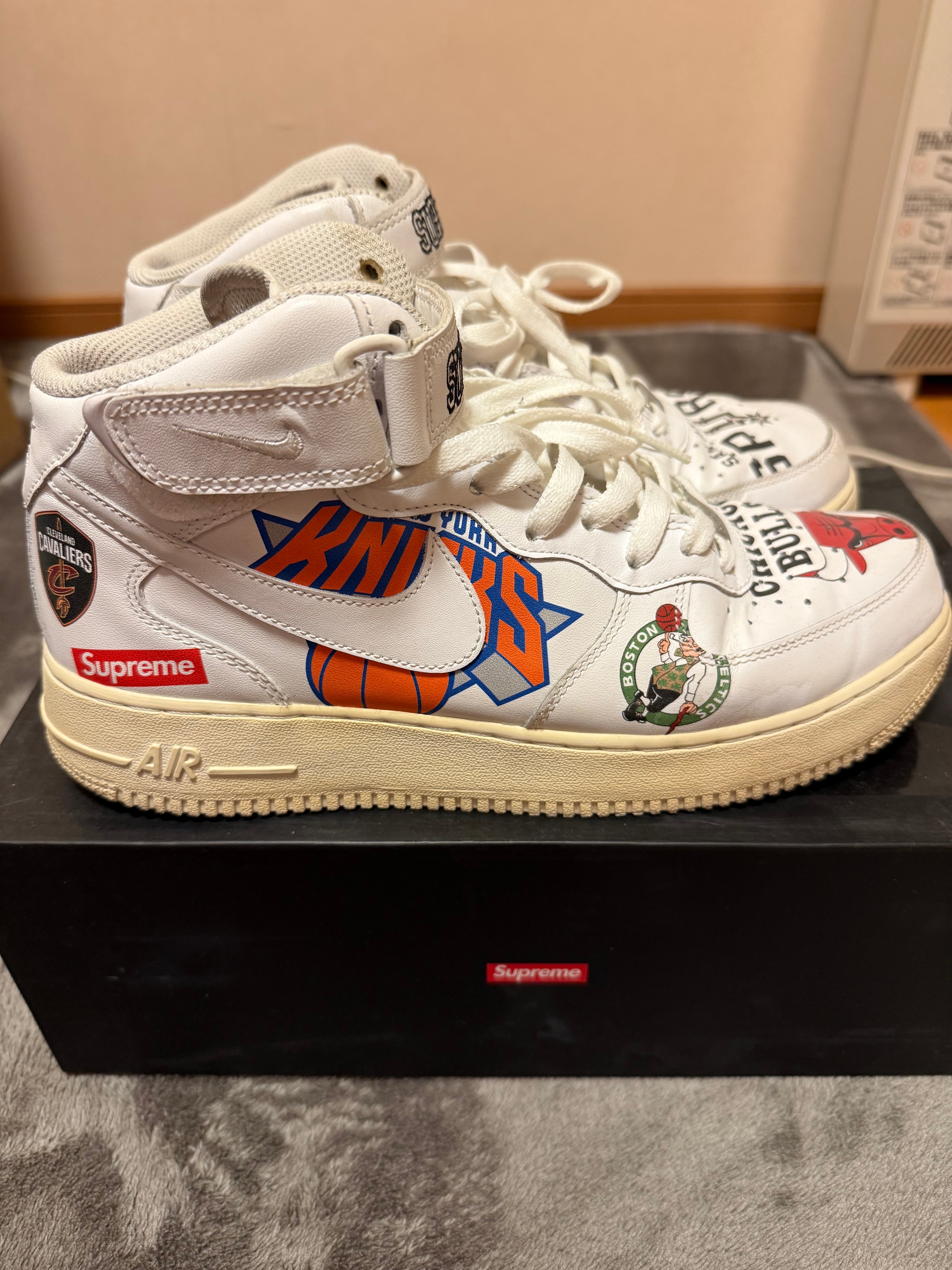 Supreme × NBA × Nike Air Force 1 Mid '07 "White"