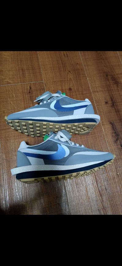 CLOT × Sacai × Nike LD Waffle "Grey Obsidian/Cool Grey"