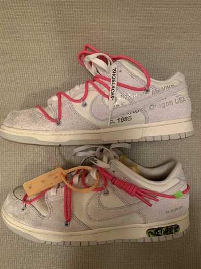 Off-White × Nike Dunk Low "Sail/Neutral Gray/Hyper Pink"