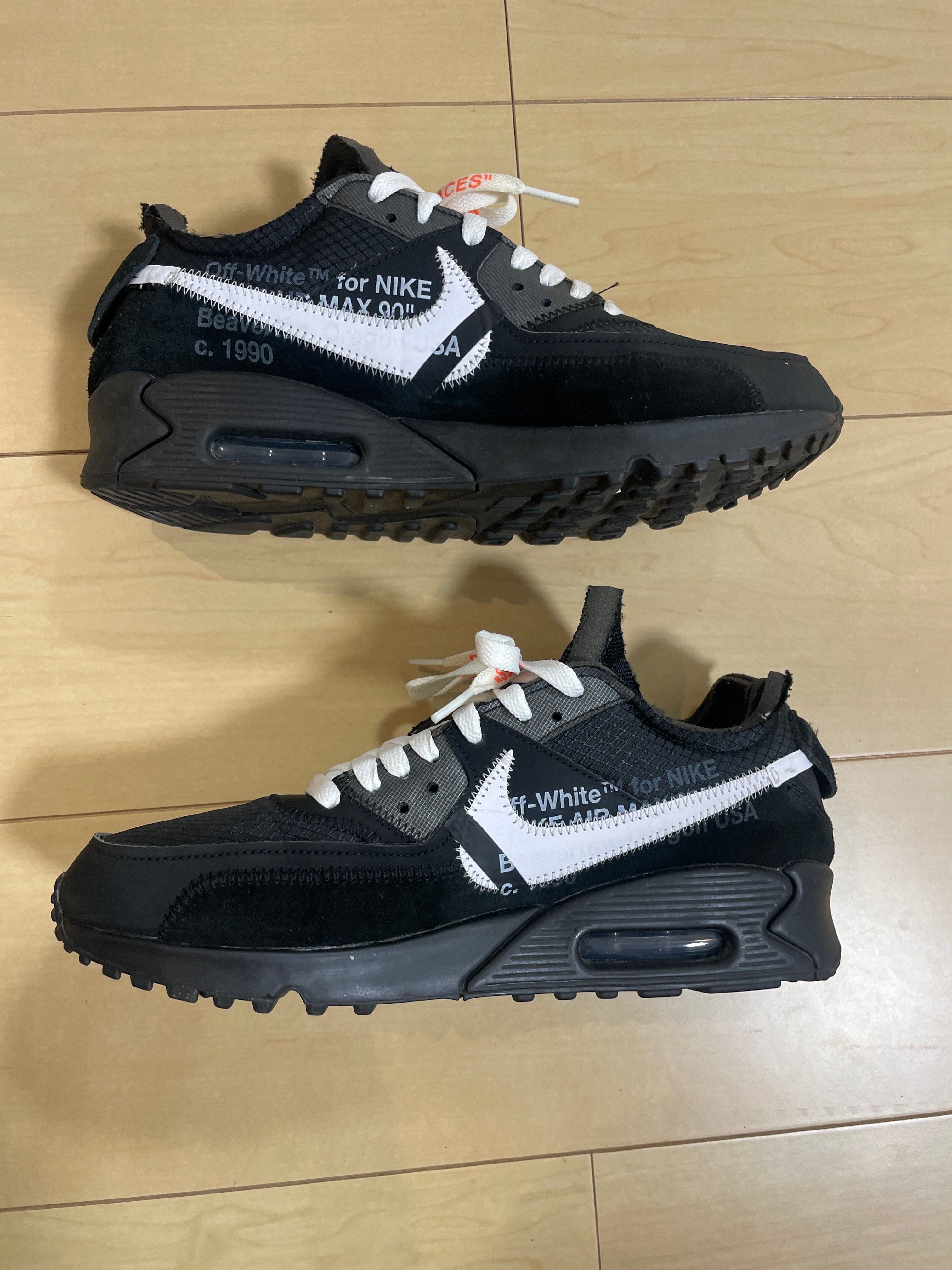 Off-White × Nike Air Max 90 "Black/Black-Cone-White"