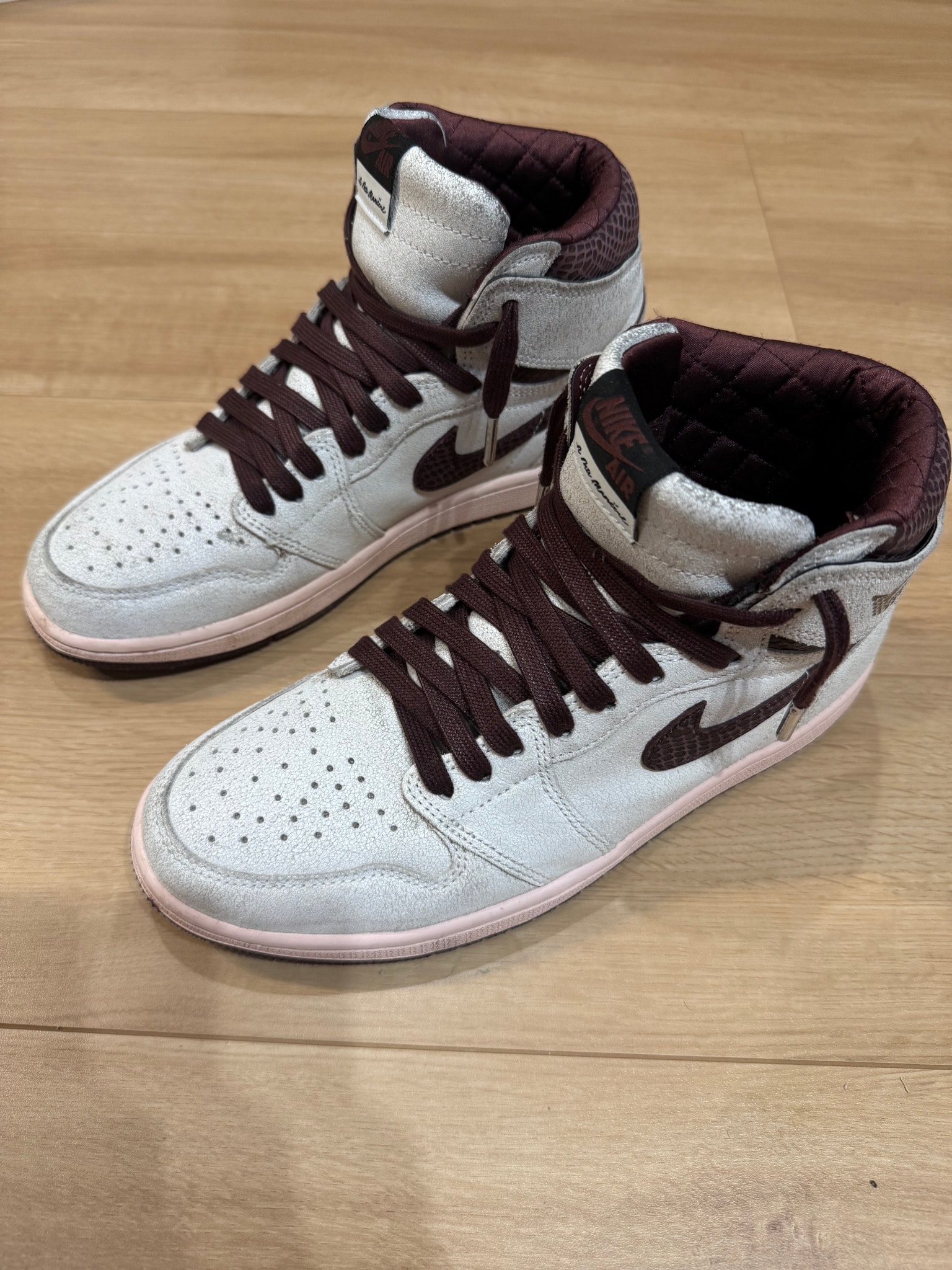 A Ma Maniere × Nike Air Jordan 1 Retro High OG "Sail and Burgundy"