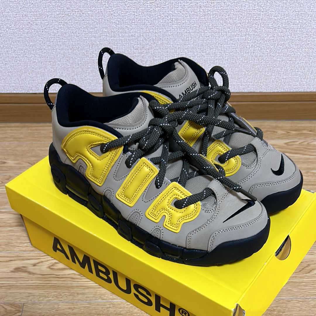 AMBUSH × Nike Air More Uptempo Low "Vivid Sulfur and Limestone"