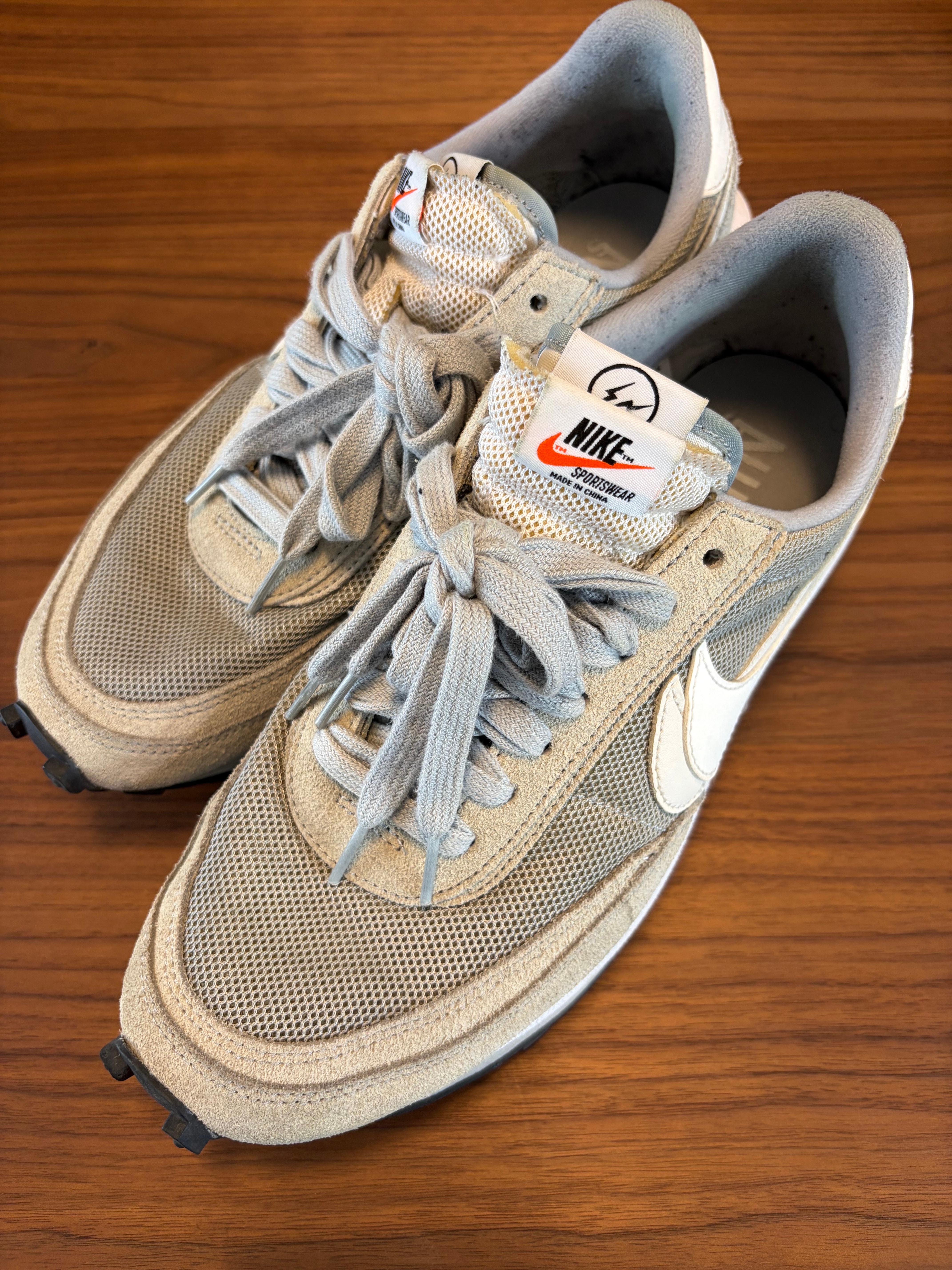 fragment design × sacai × Nike LD Waffle "Light Smoke Grey"