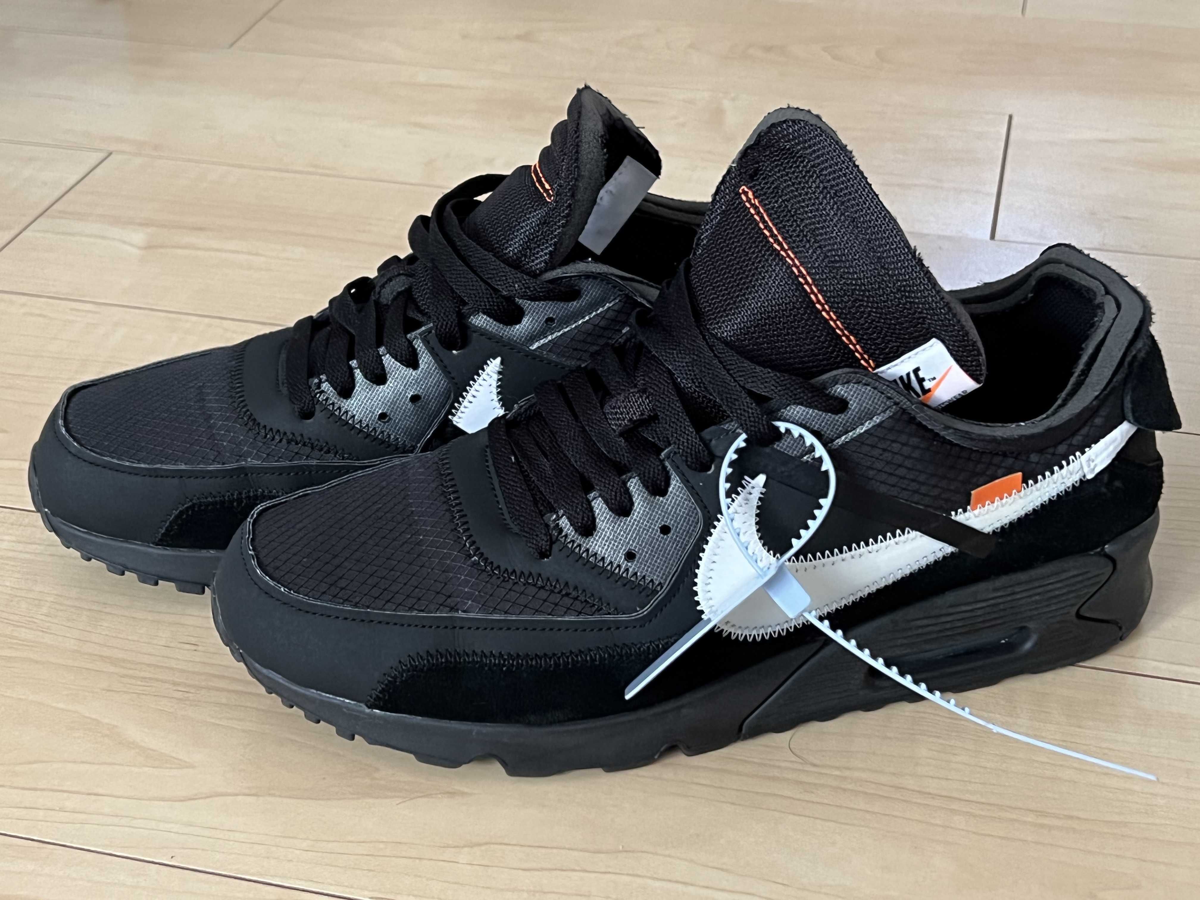 Off-White × Nike Air Max 90 "Black/Black-Cone-White"