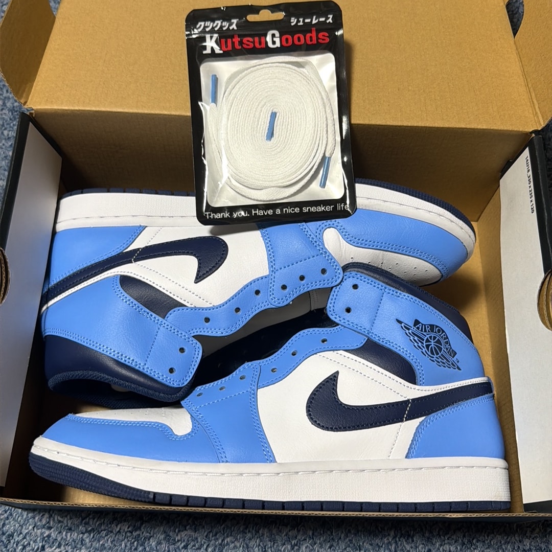 Nike Air Jordan 1 Mid "University Blue/White/Sail/Midnight Navy"