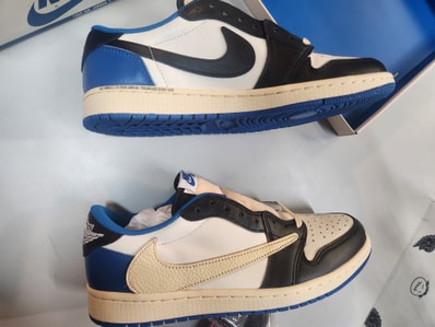 Travis Scott × fragment design × Nike Air Jordan 1 Low OG SP "Military Blue"