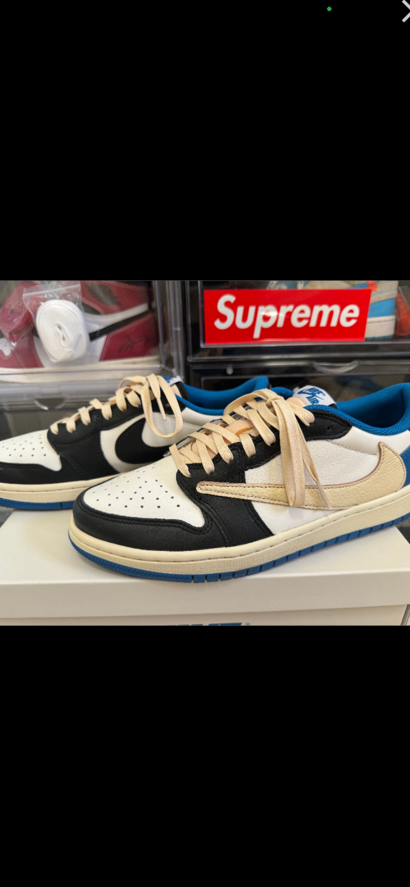 Travis Scott × fragment design × Nike Air Jordan 1 Low OG SP "Military Blue"
