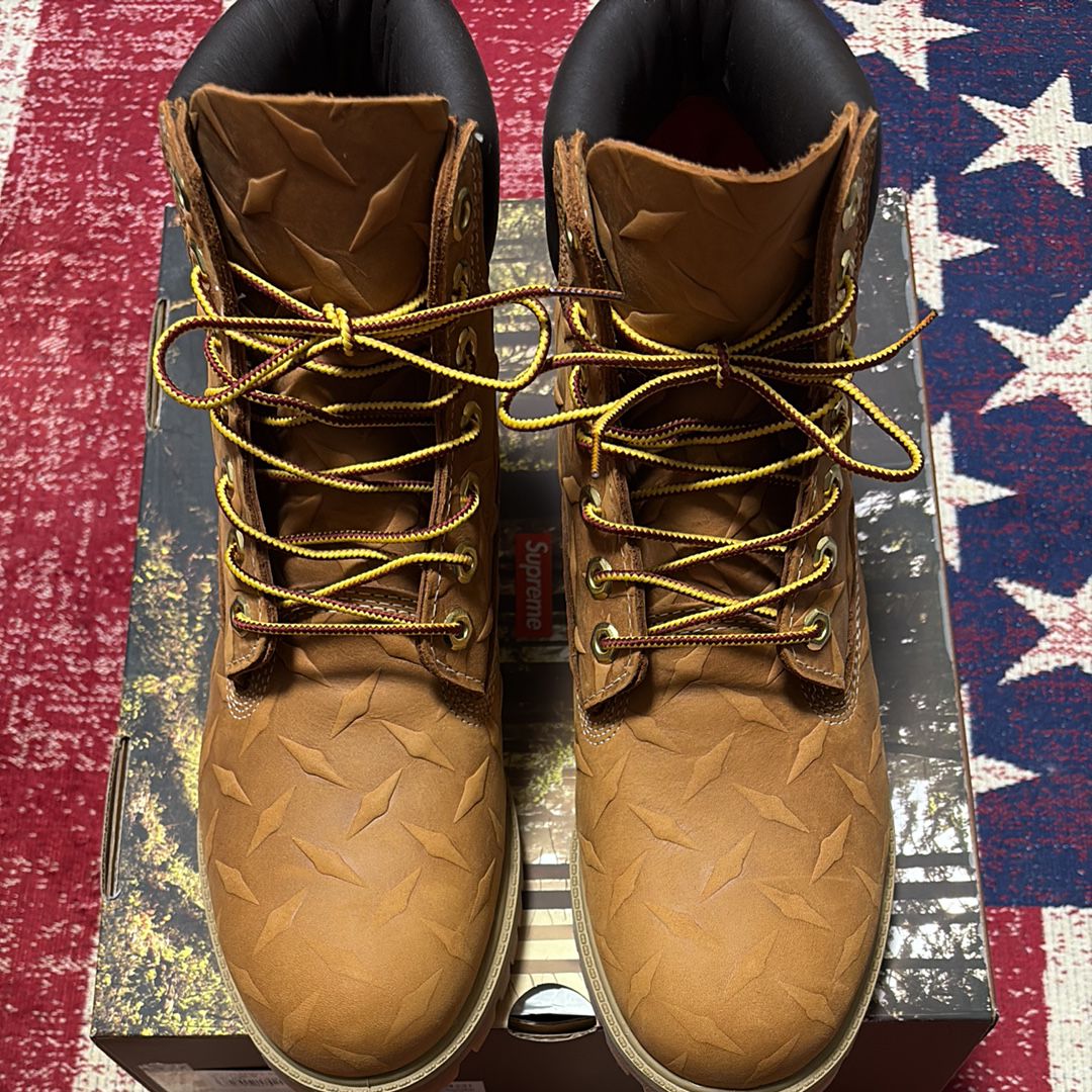 Supreme × Timberland Diamond Plate 6inch Premium Waterproof Boot "Wheat"