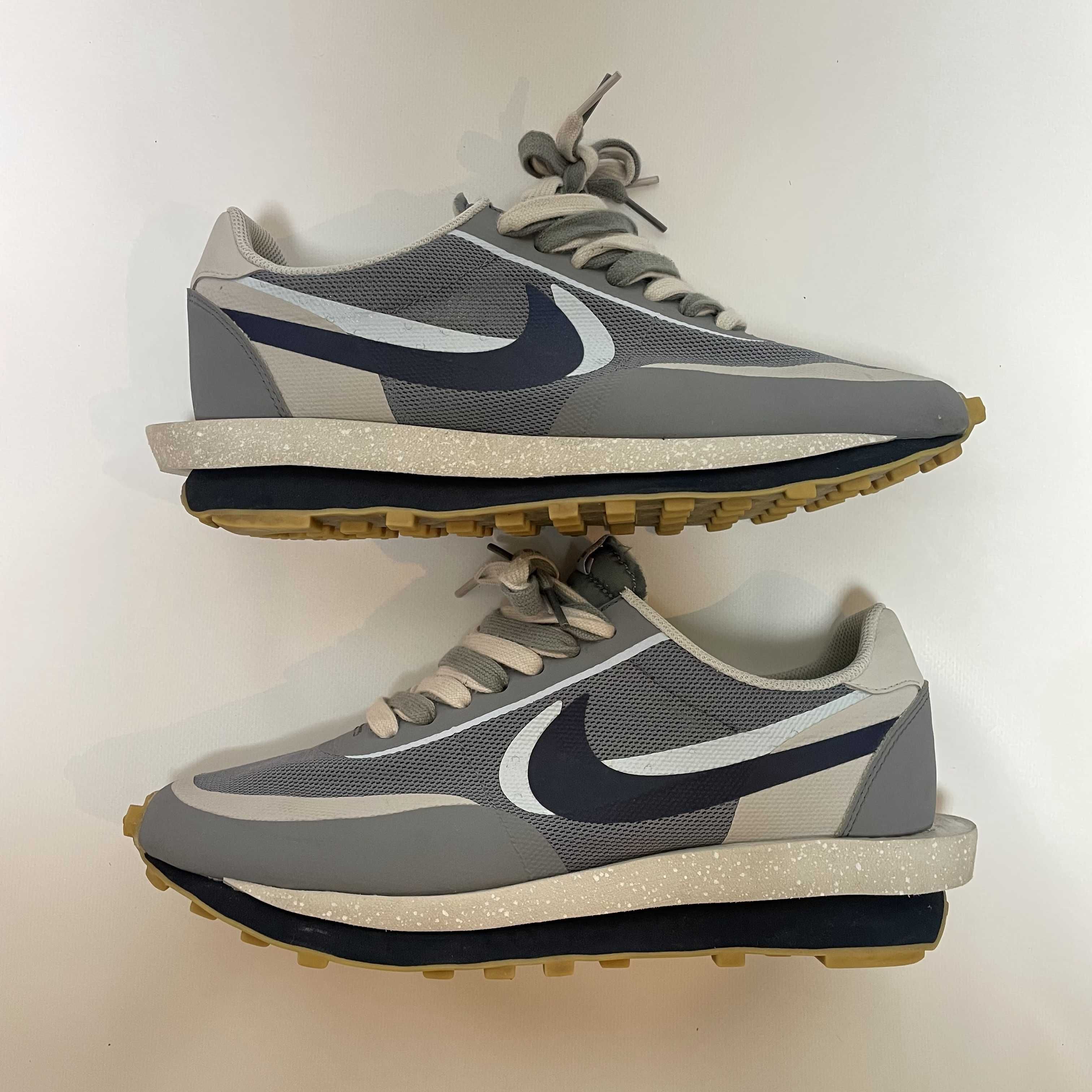 CLOT × Sacai × Nike LD Waffle "Grey Obsidian/Cool Grey"