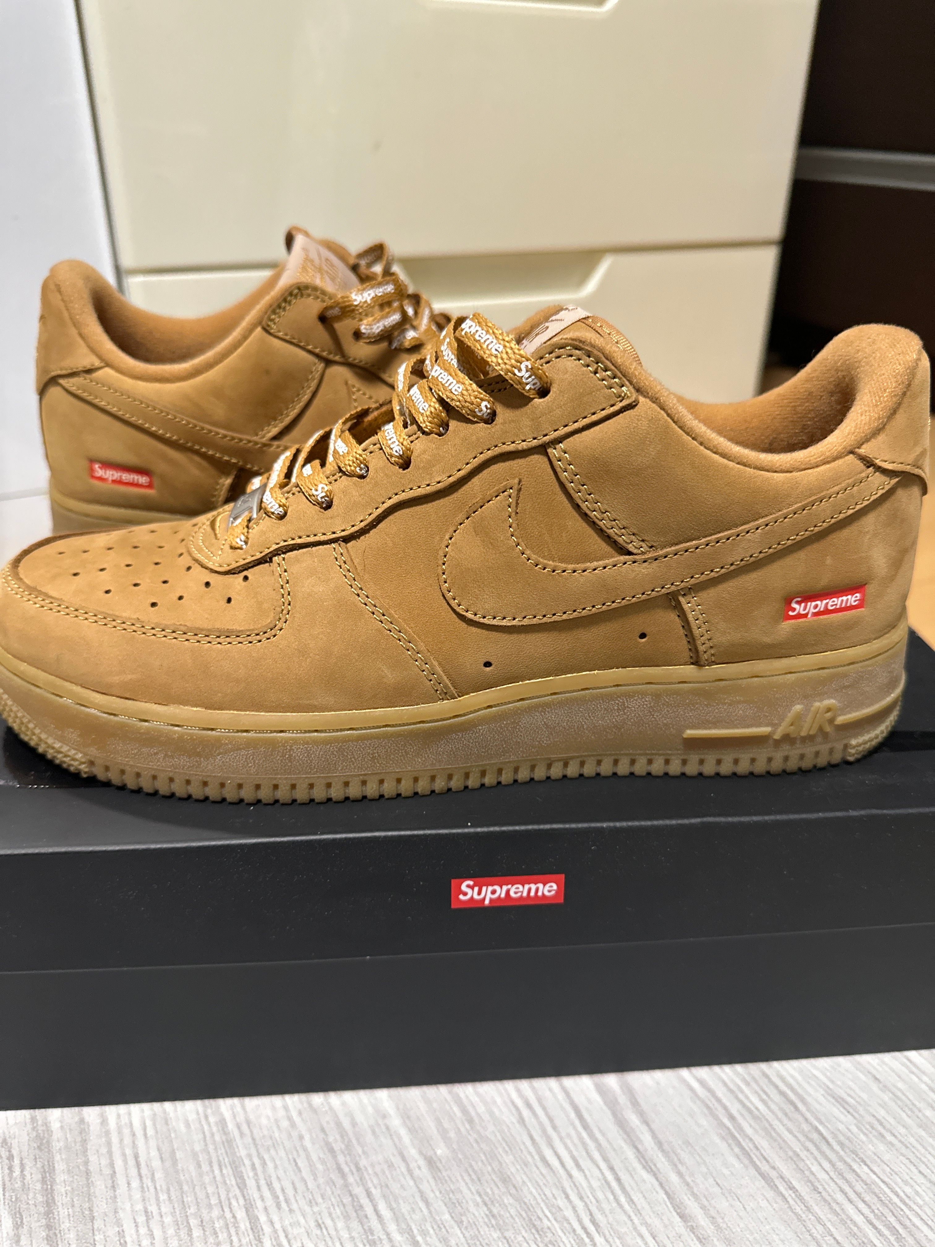Supreme × Nike Air Force 1 Low "Flax/Wheat"